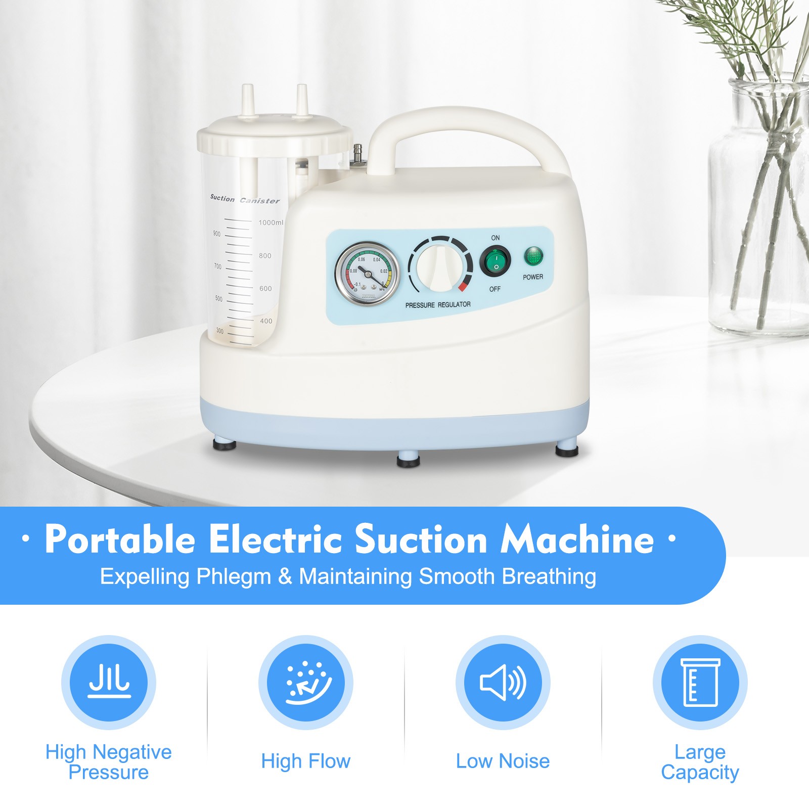 Suction Machine Emergency Medical Portable Aspirator Vacuum Phlegm Unit Mucus