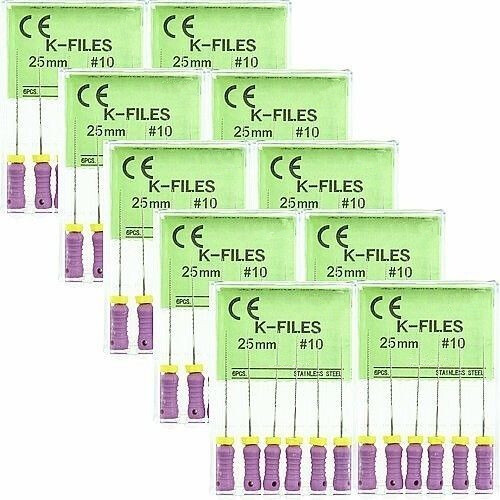 10 Packs Dental K-files 21/25mm Endodontic Hand Use Endo Root Canal Files-