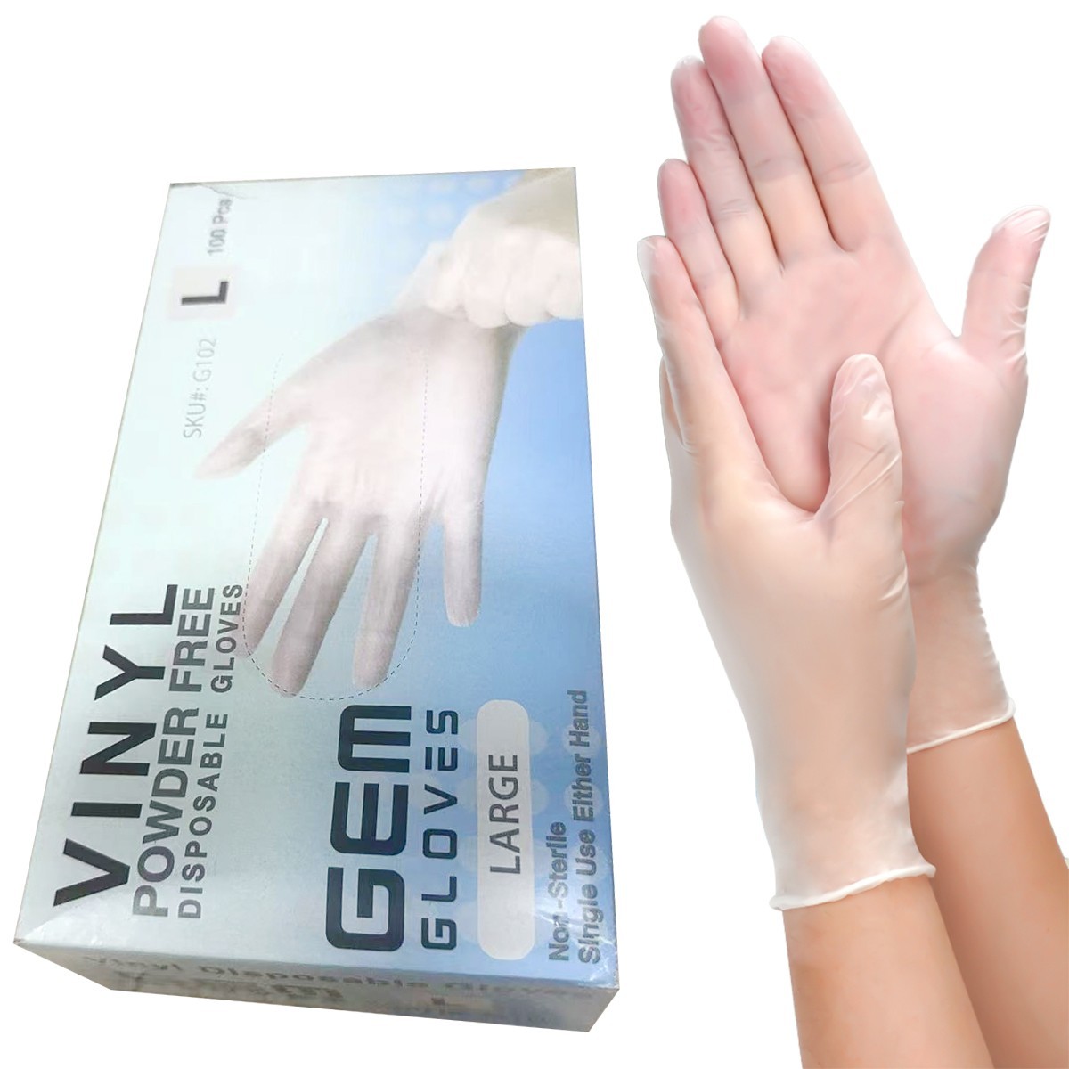 100pc Per Box Clear TPE Food Service Disposable Gloves Powder Free S /M /L Size