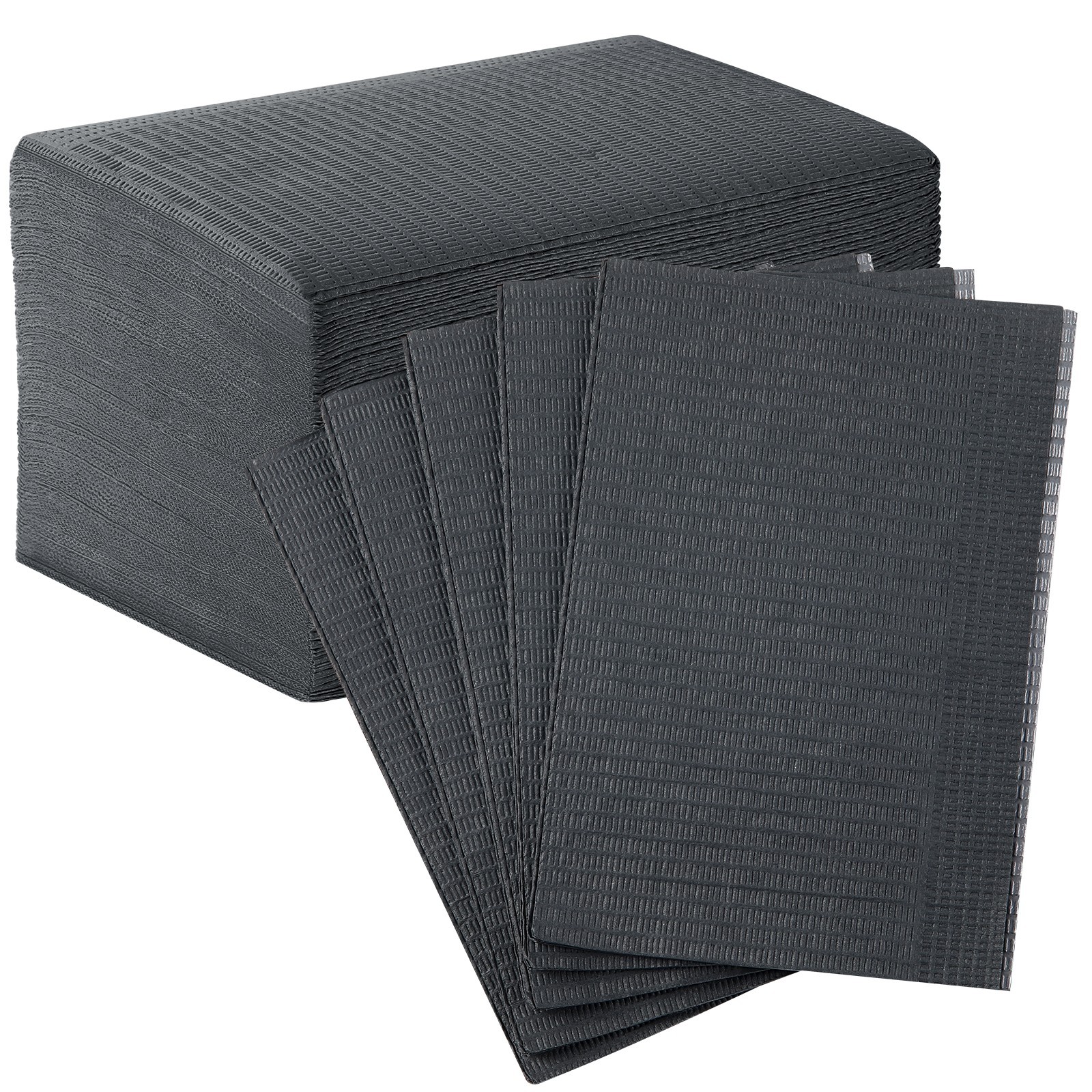 200Pcs Dental Patient Bibs 3-Ply Disposable Waterproof Tattoo Bibs 13″x18″ Black