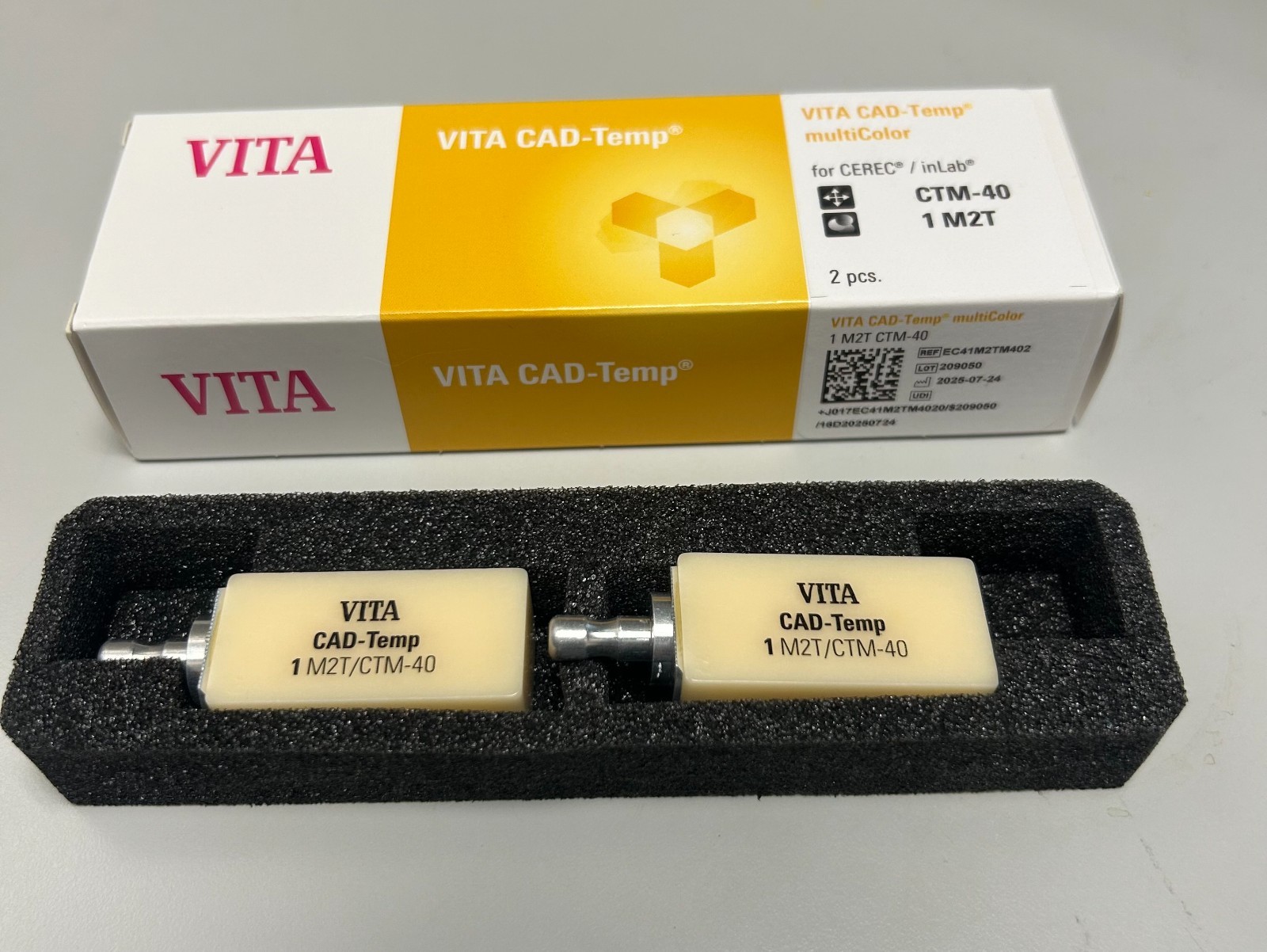 VITA CAD-TEMP monoColor Milling Blocks CT-40 1M2T For CEREC 2/Pk