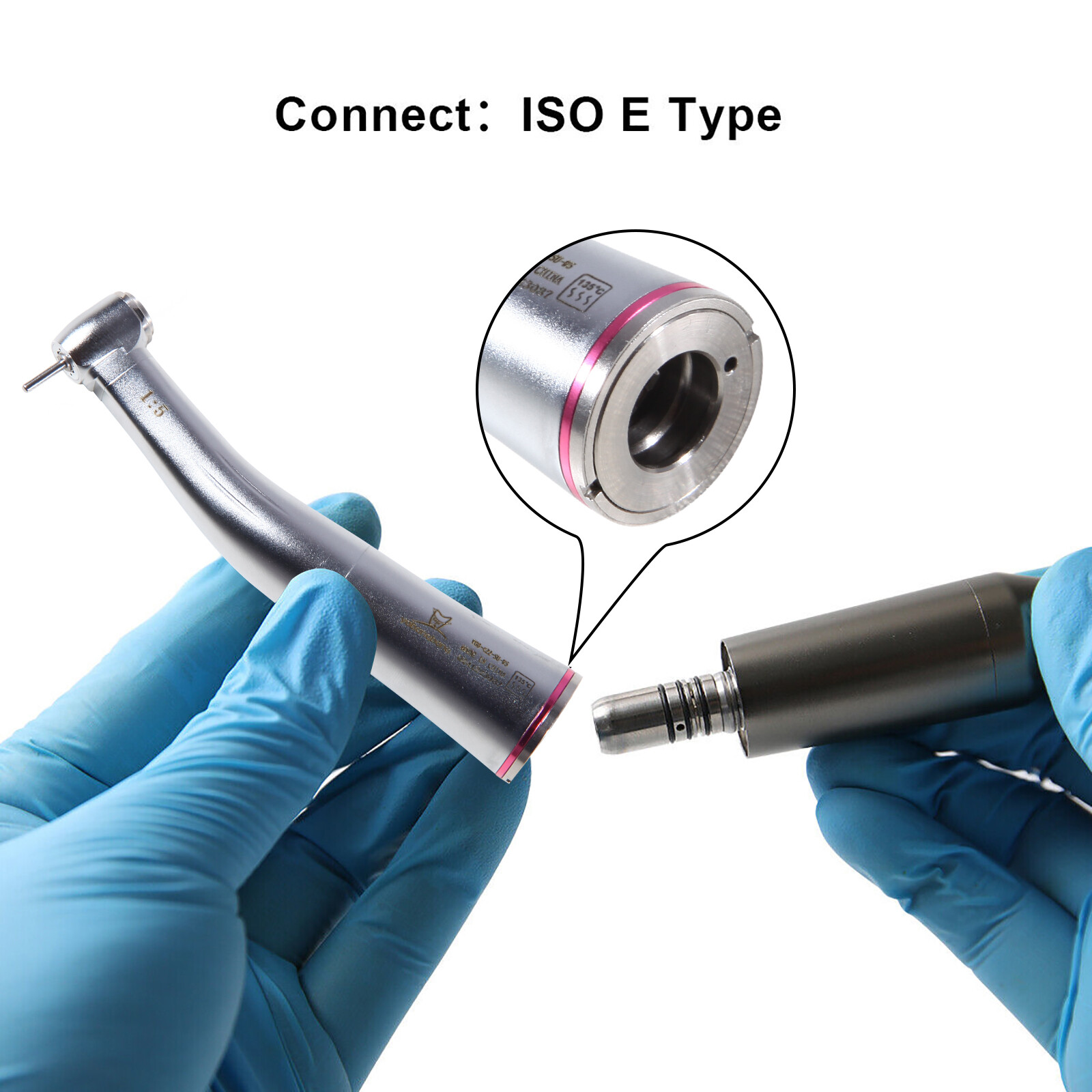 Dental 1:5 Increasing Contra Angle Handpiece ceramic bearing 4 inner Spray red