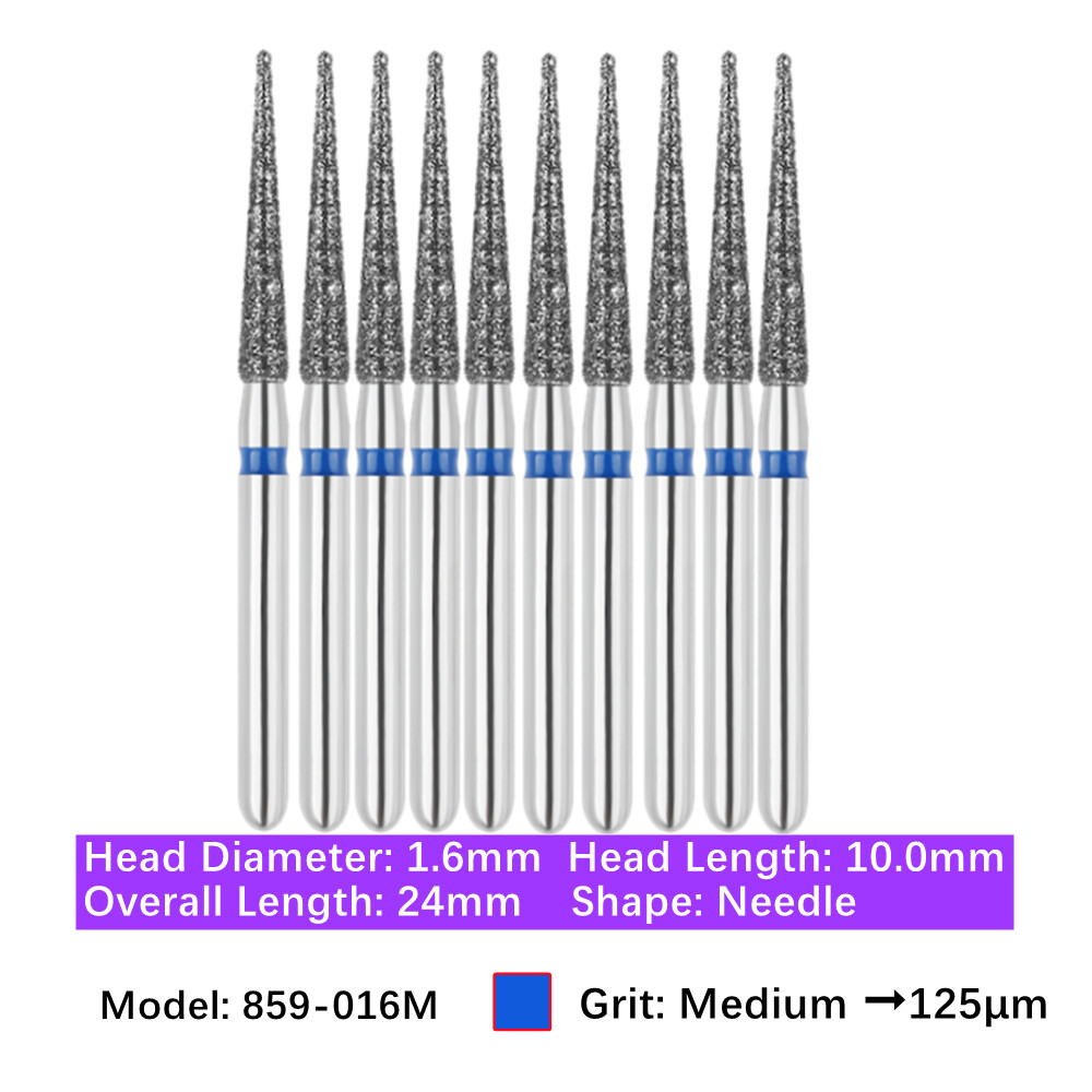 Vakker 10pc Dental Needle FG Diamond Bur 859-016M Medium Grit