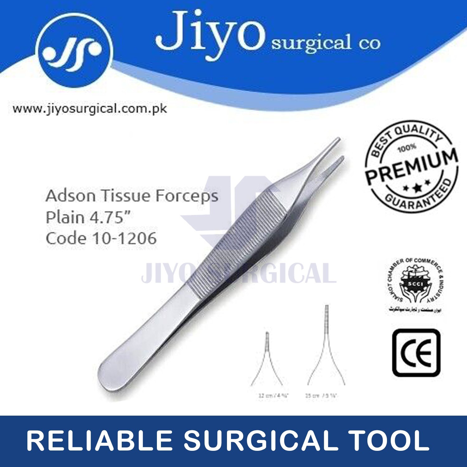6 Pcs Fine-Toothed Adson Forceps Plain 12cm High-Quality Tweezers Surgical Tool
