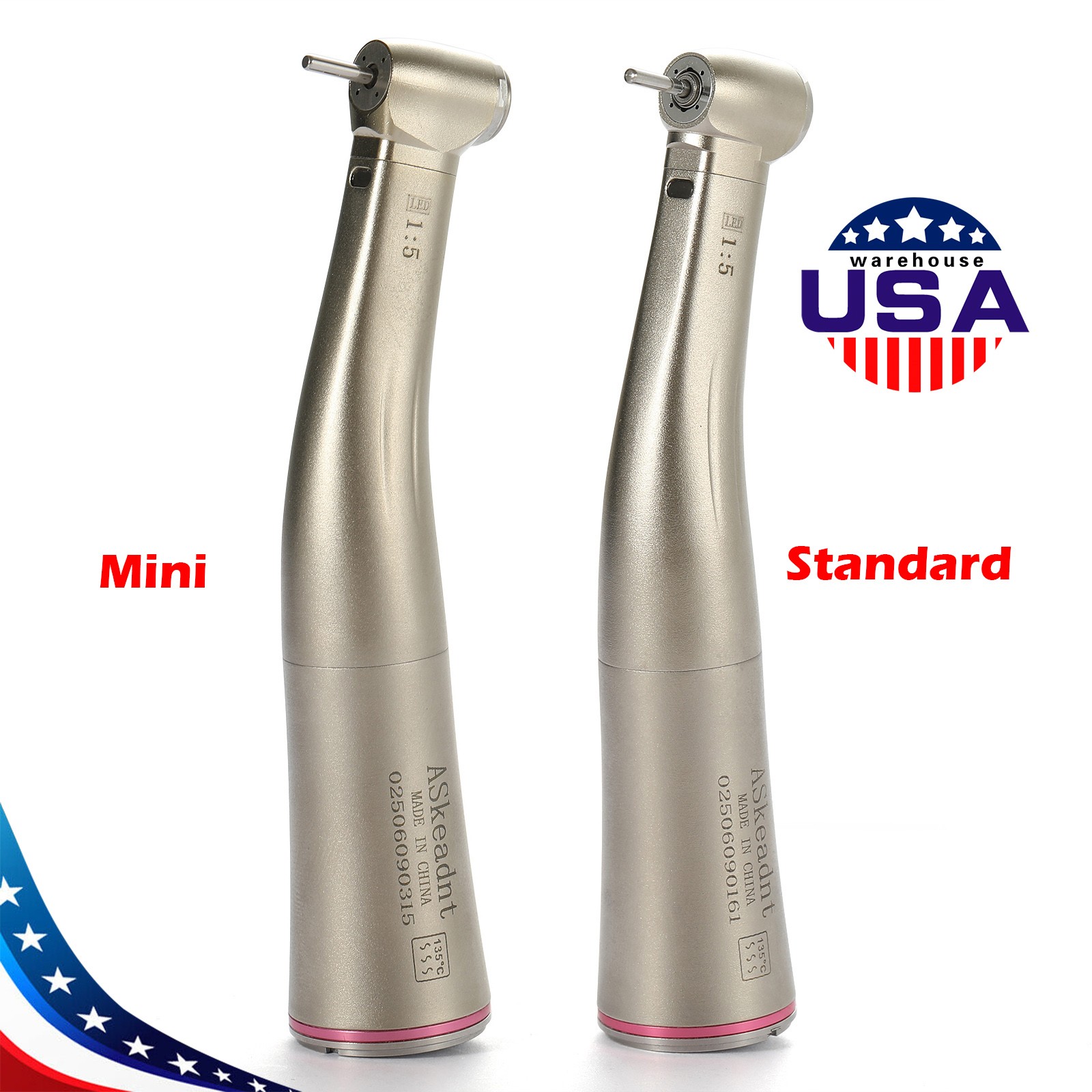 Dental Electric 1:5 LED Contra Angle/ High Speed Handpiece Push Button 2/4H YBB