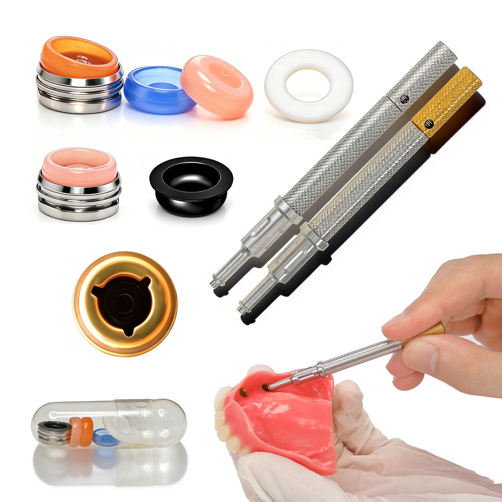 US Dental Locator Abutment Fits Zimmer TSV 3.5/4.5 NP/RP 1-5mm GH Internal Hex