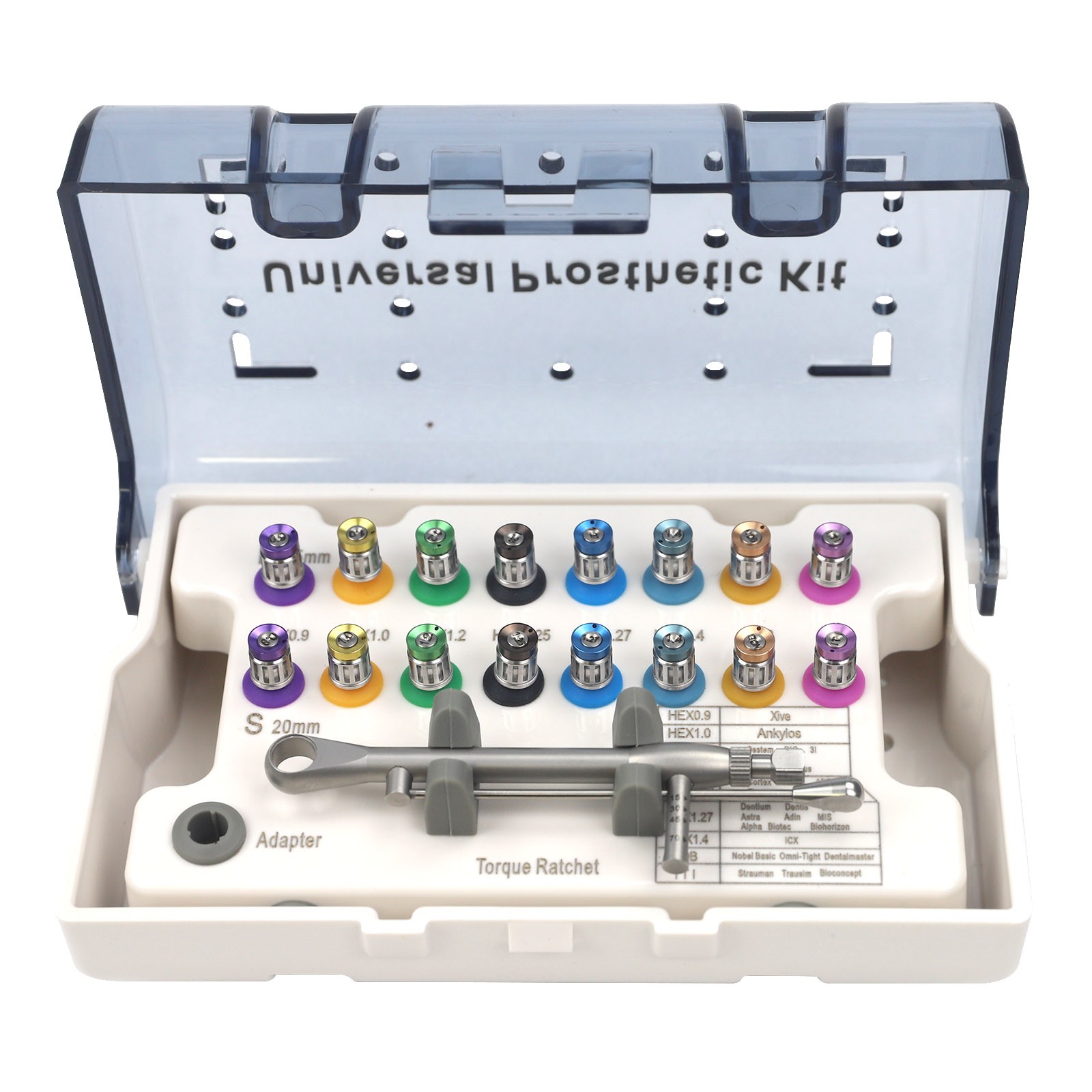 1-5*Universal Dental Implant Torque Wrench Set Autoclavable 16pcs Screwdrivers