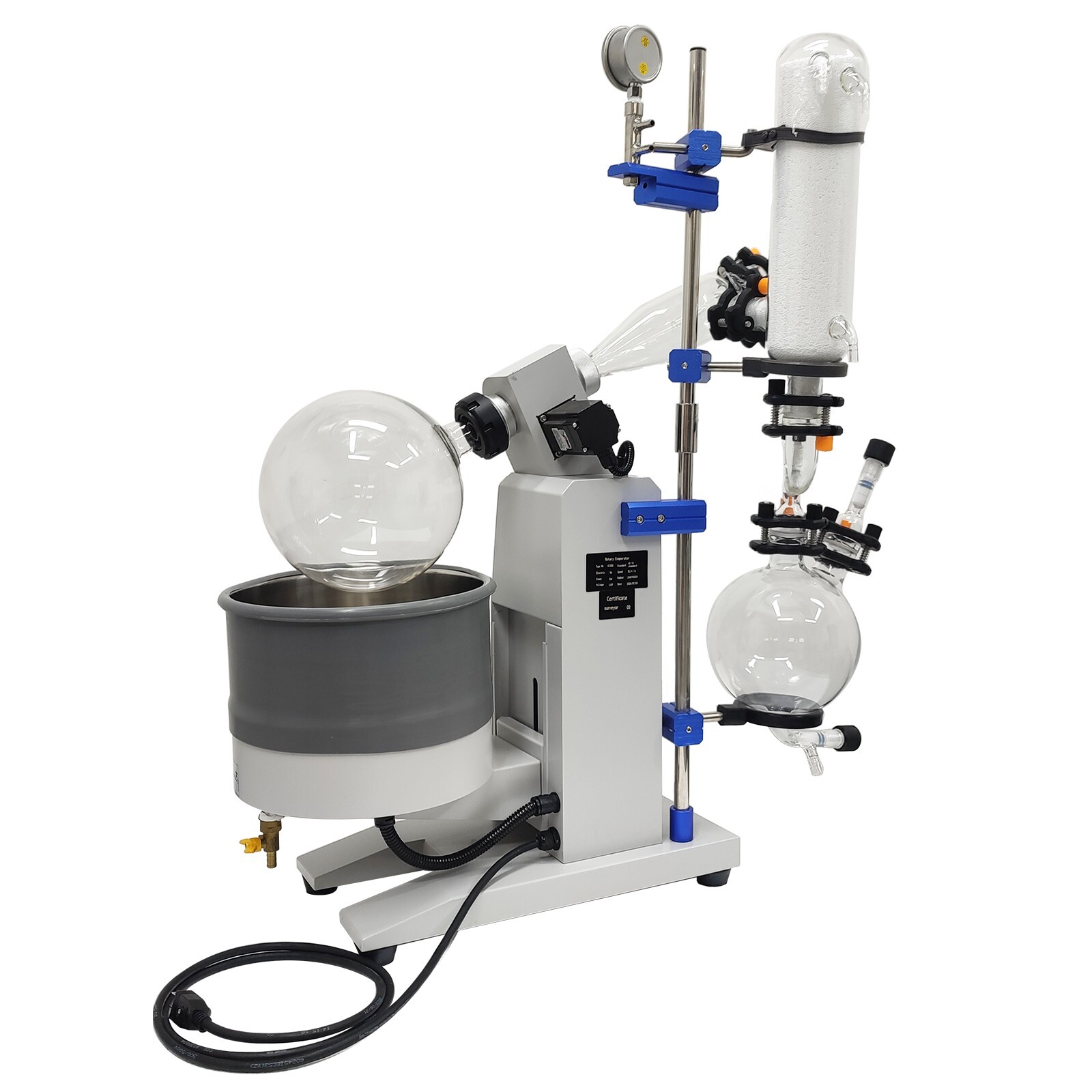 5L Explosion-Proof Rotary Evaporator w/3L Recovery Bottle,110V Lab Rotavapor Bat