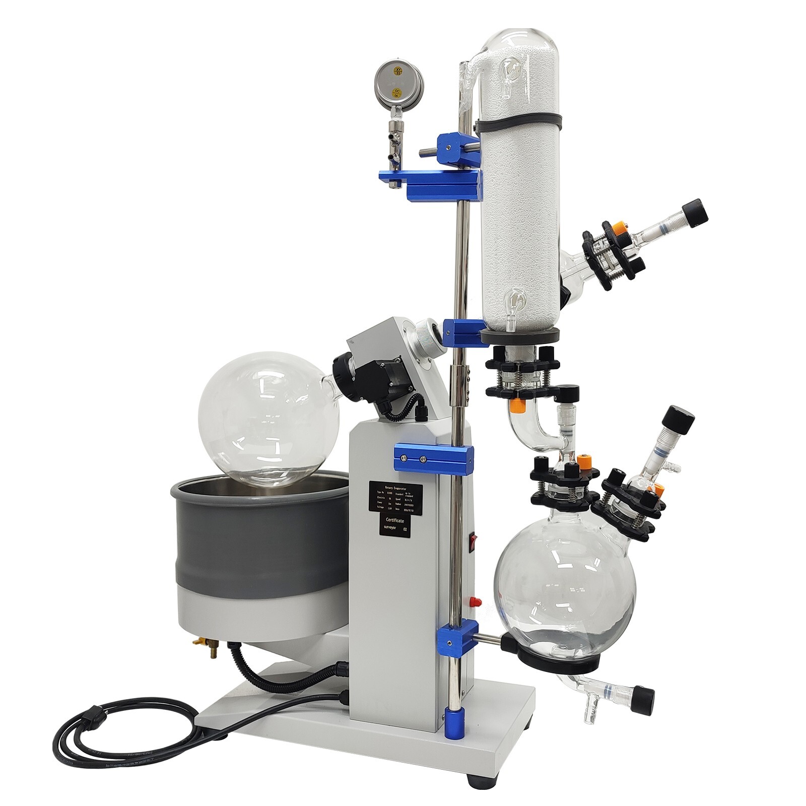 5L Explosion-Proof Rotary Evaporator w/3L Recovery Bottle,110V Lab Rotavapor Bat