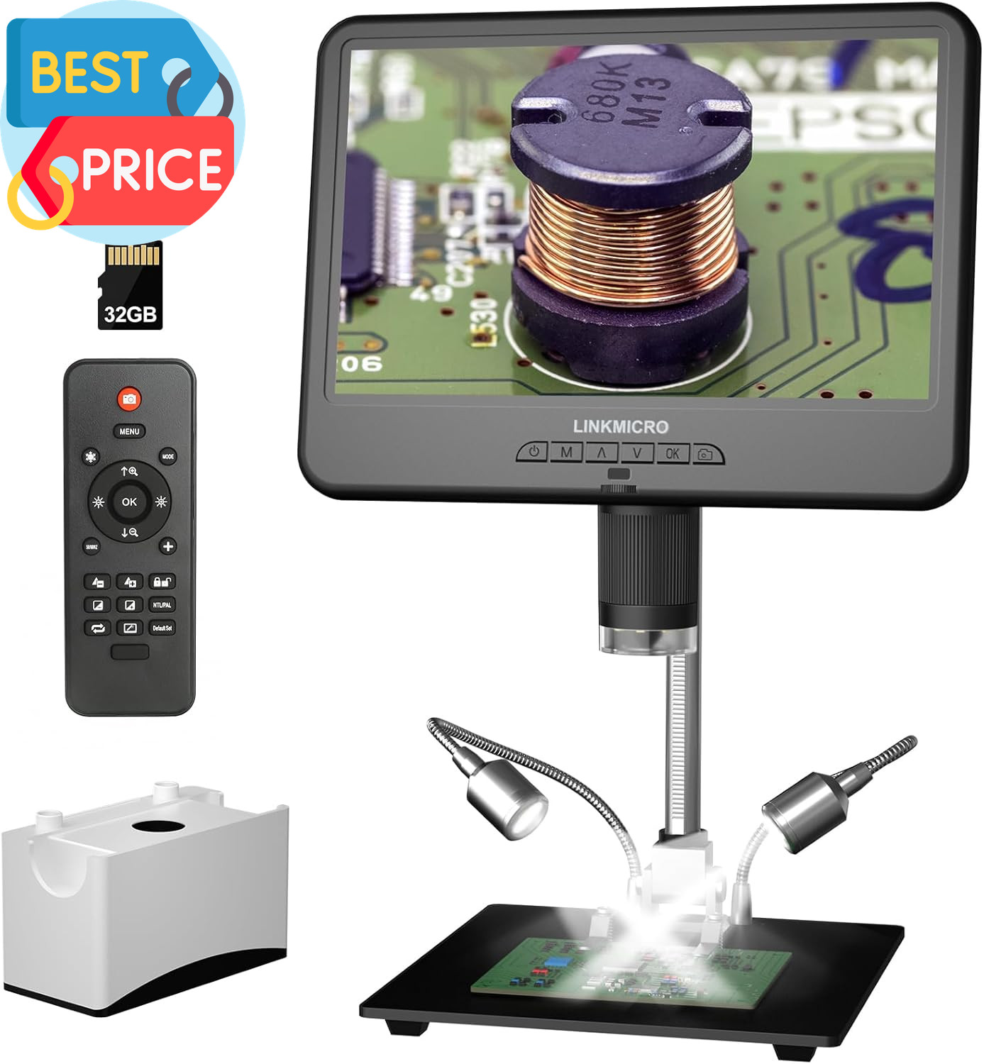 LM210 10.1” LCD Coin Digital Microscope Full View for Error Coins, Soldering Mi