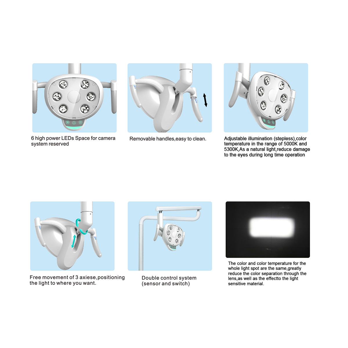 Dental 6 LED Lamp Oral Light Induction Senser Reflectance Lamp For Unit Chair