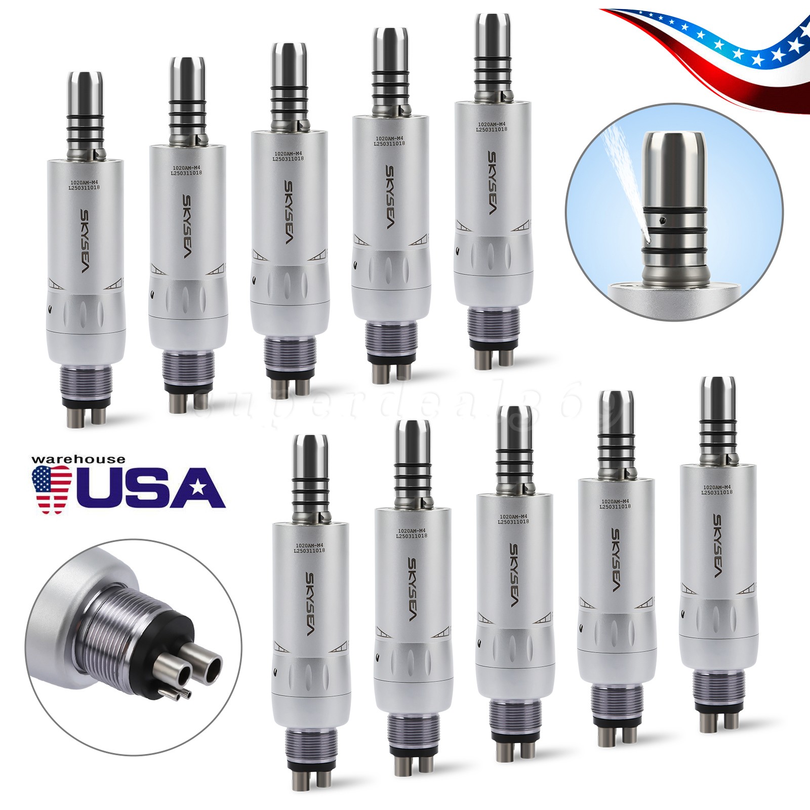 1-10 PCS SKYSEA Dental Inner Water E-Type Air Motor 4 Hole Handpiece Low Speed