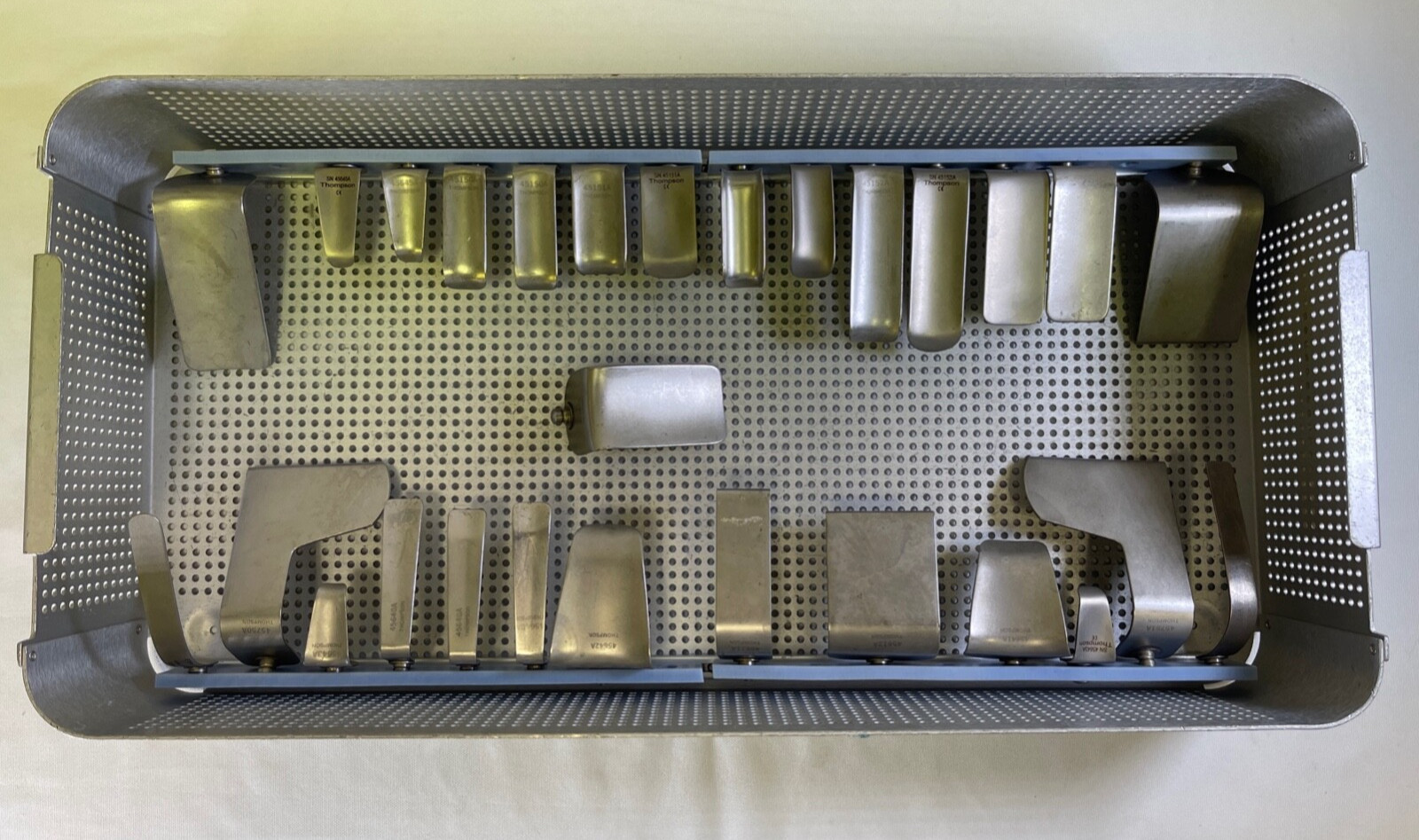 Set of 28 Thompson Surgical Cervical Retractor Blades Set w/ Case Neuro Spine
