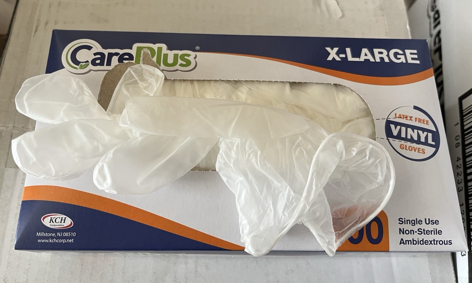 Disposable Vinyl Gloves XLarge 100/box Powder Free Latex Free Care Plus Lot of 2