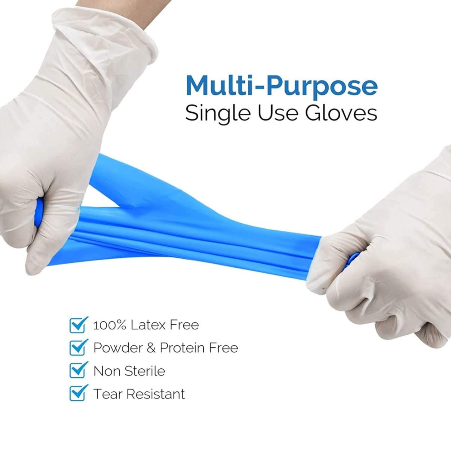 Basic Medical Synmax Vinyl Exam Gloves – Latex-Free & Powder-Free – Medium, B…