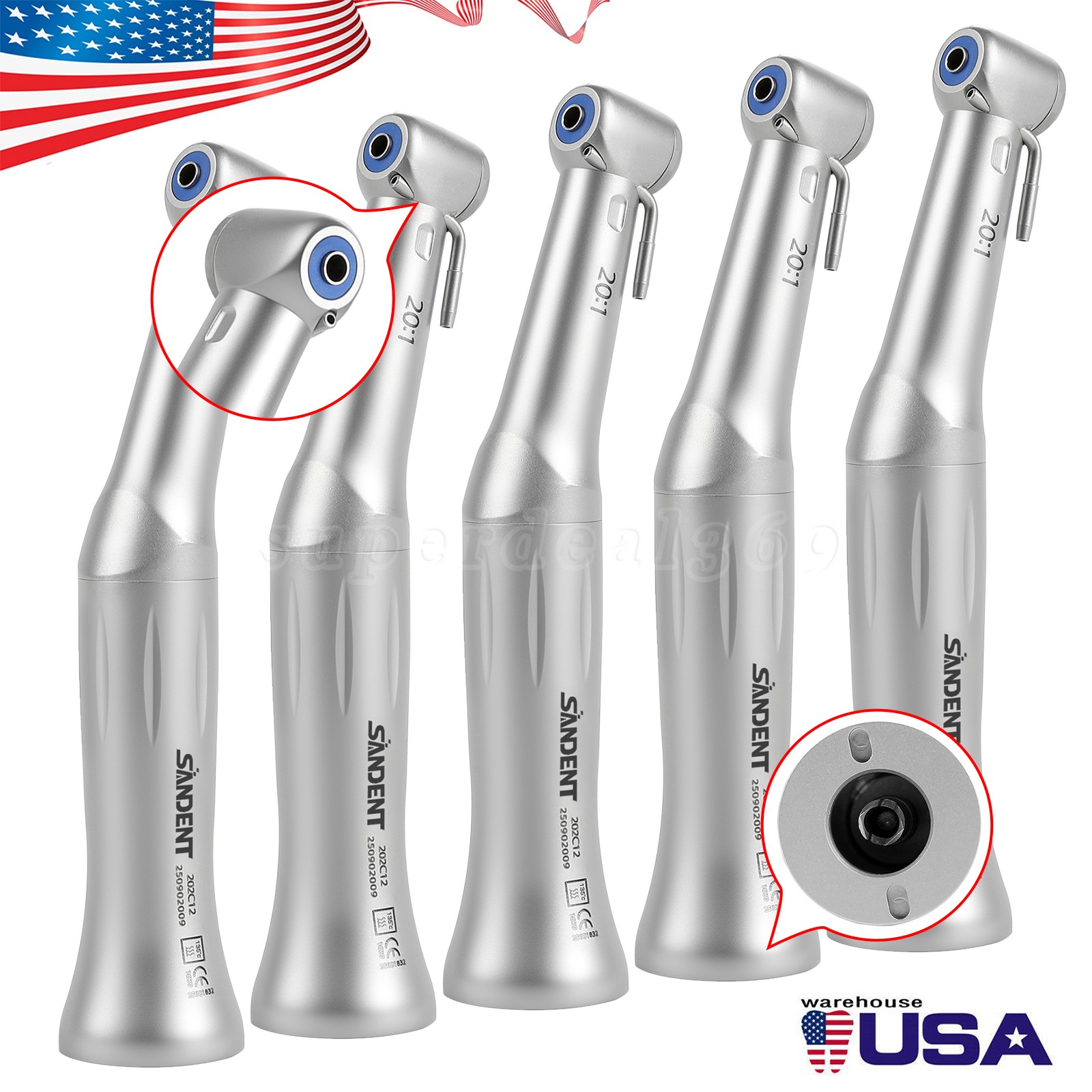 1-10 Pcs Dental Surgical 20:1 Reduction Implant Contra Angle Handpiece NSK Style