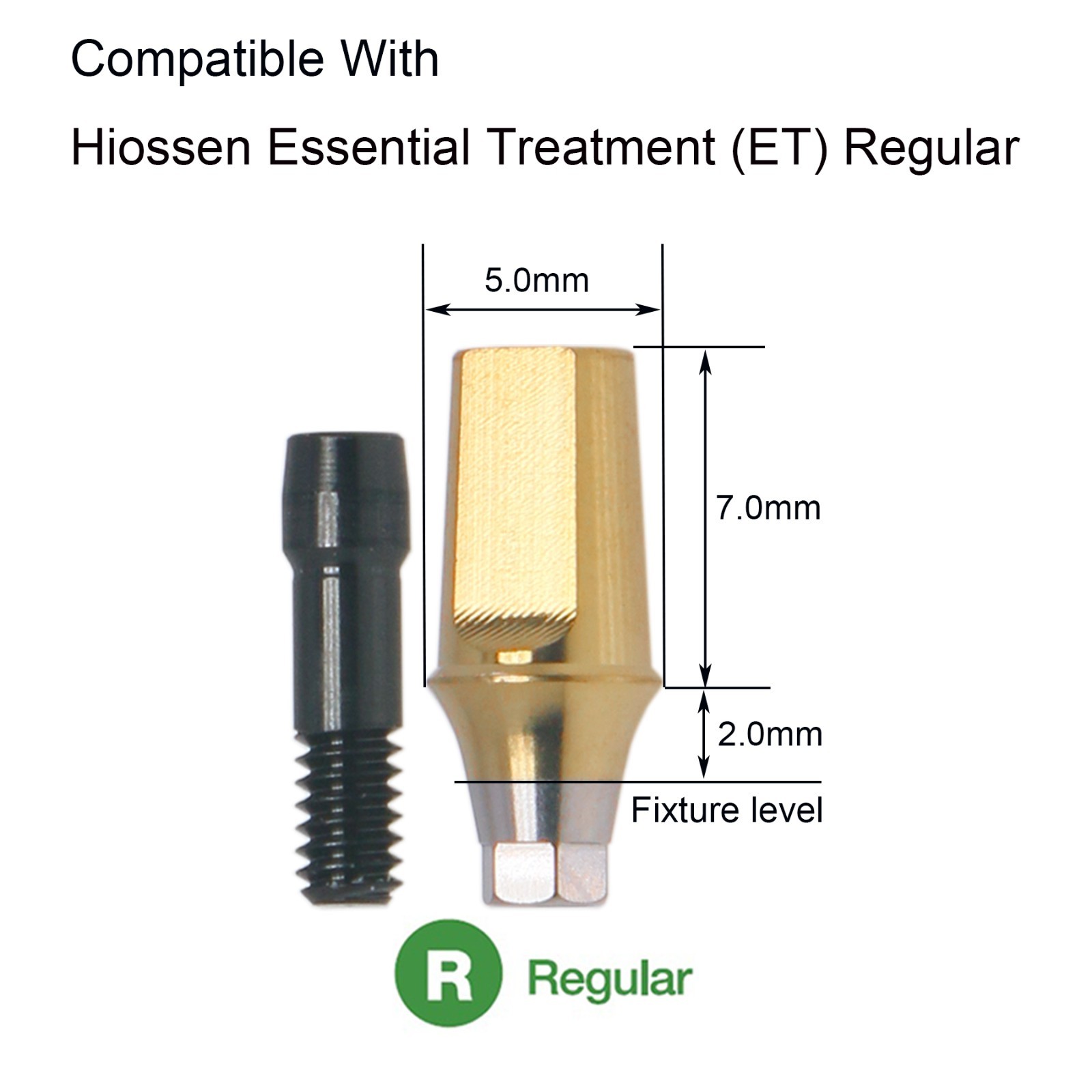 US 5Pcs Titanium Regular Straight Transfer Abutment Fit Osstem Hiossen