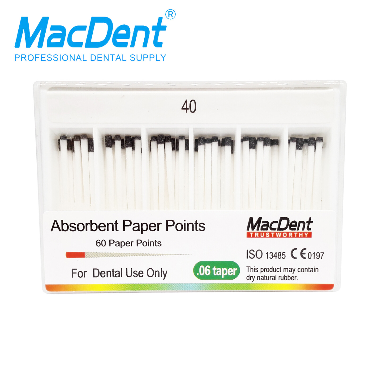 MacDent Dental Endodontic Gutta Percha Points/Absorbent Paper Points Taper .02