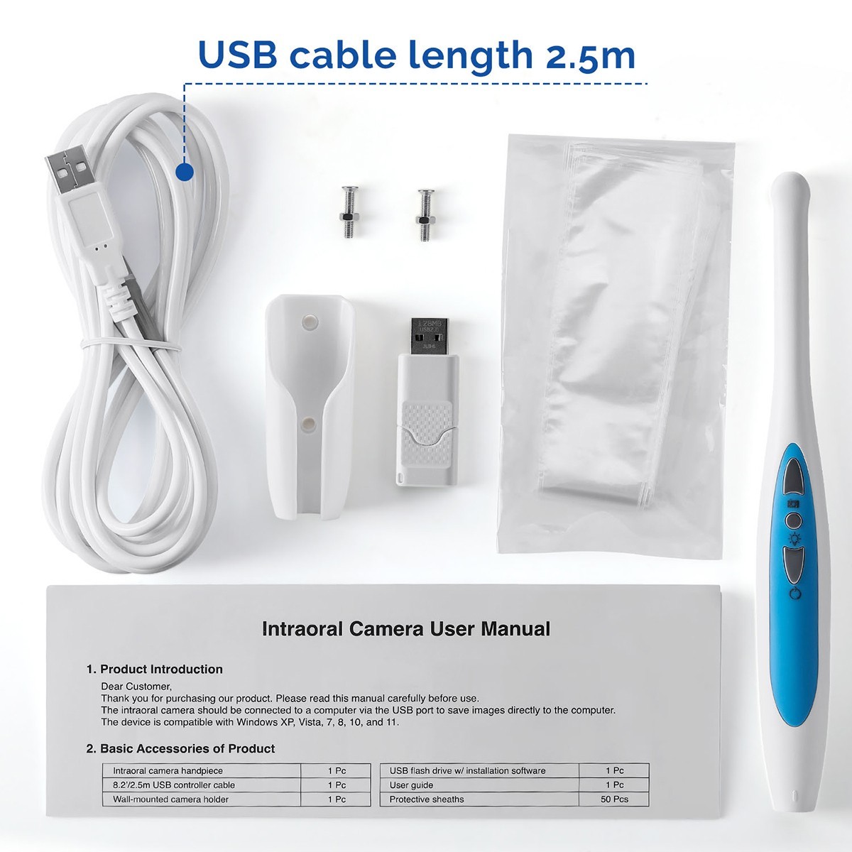 6 LED Dental USB Intraoral Camera Imaging Intra Oral Endoscope+Software U Disk