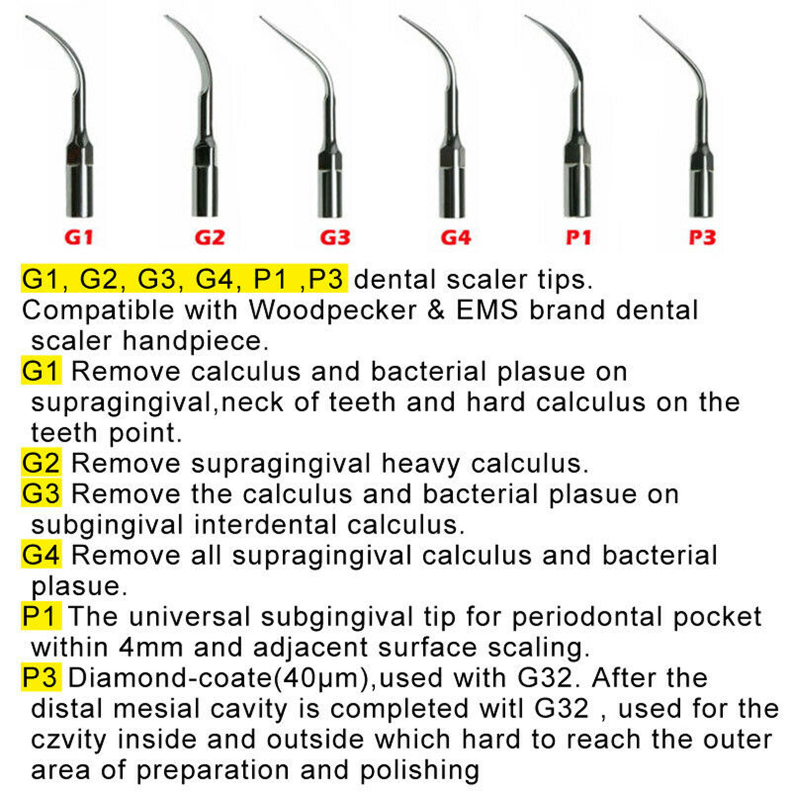 Woodpecker Dental Original Ultrasonic Piezo scaler UDS-E LED Handpiece EMS