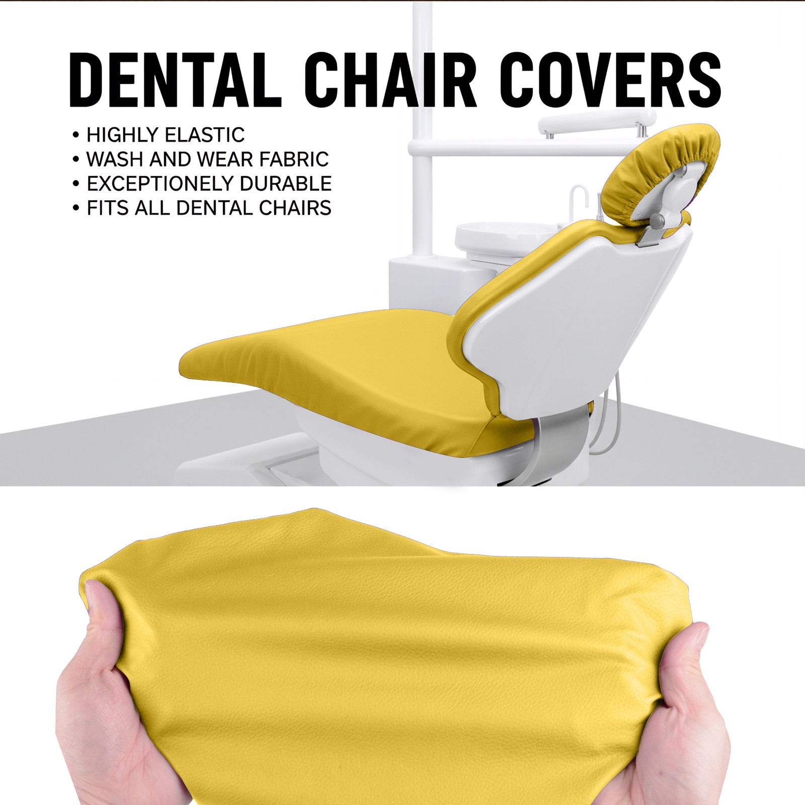 4Pcs Dental Chair Cover PU Leather Elastic Dentist Chair Seat Protective Sleeves