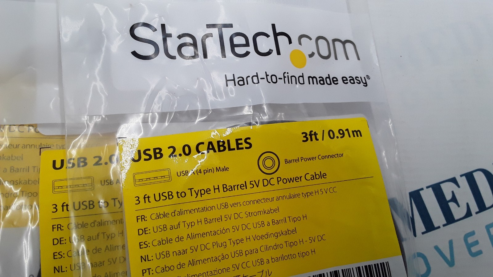 StarTech 2.0 3ft USB to Type H Barrel 5V DC Power Cable Lot of 7 USB2TYPEH
