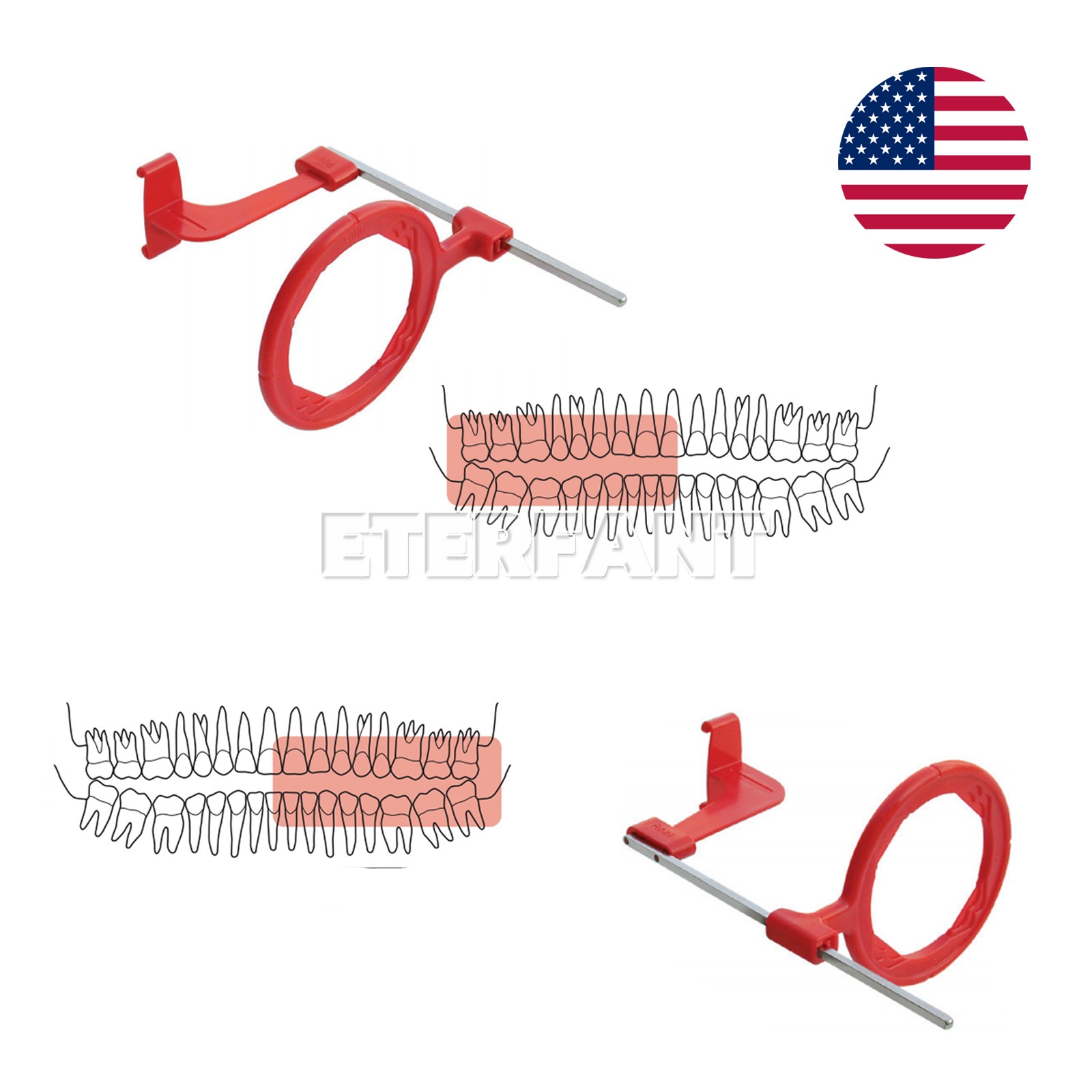 5PCs Dental X-Ray XCP-DS Fit Anterior/Bite wing/Posterior/Endodontic Arm Kit US