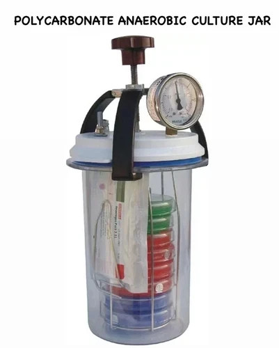 Polycarbonate Tansparent Anaerobic Culture Jar of 3.5.lit. Capacity