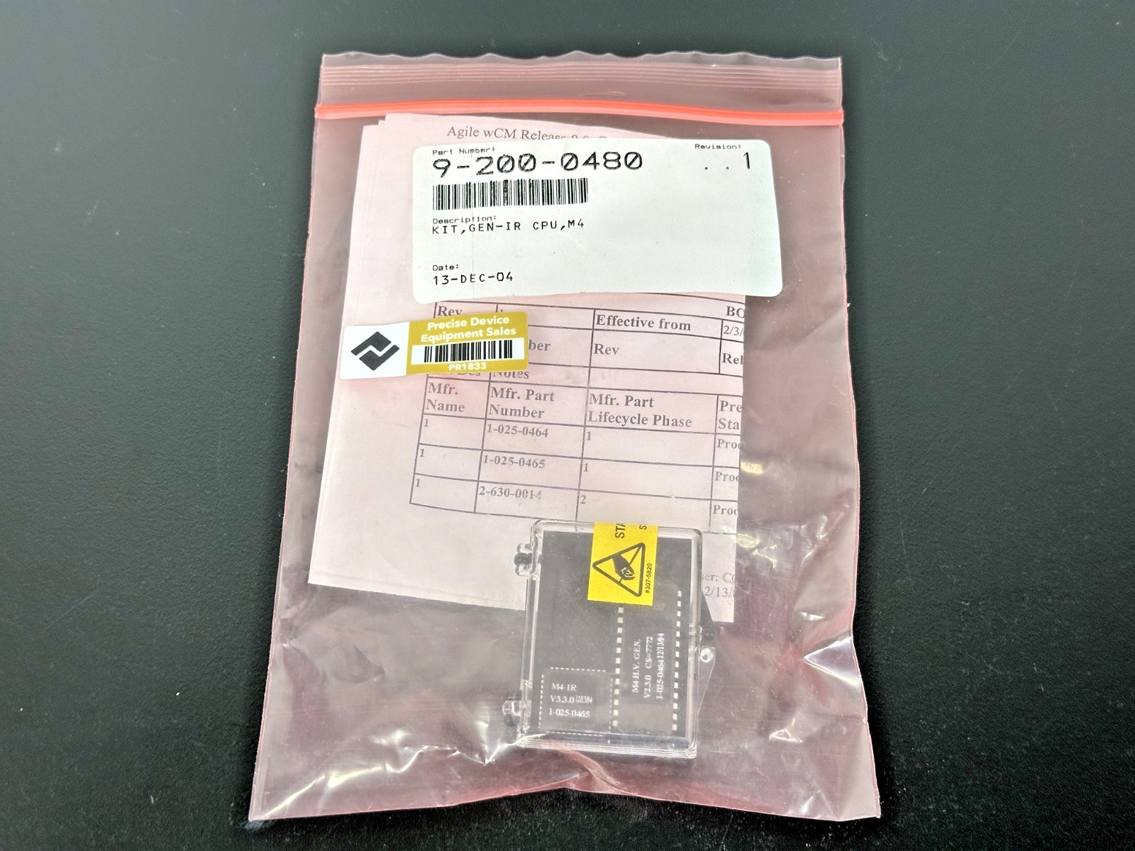 Agilent 9-200-0480 Gen-IR CPU M4 Kit 1-025-0465 M4-IR V3.3