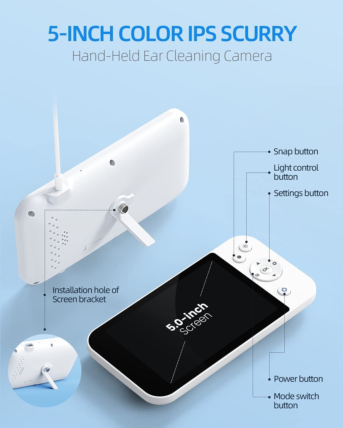 ScopeAround Ear Cleaning Camera Digital Otoscope Ear Camera with Ear Wax Removal