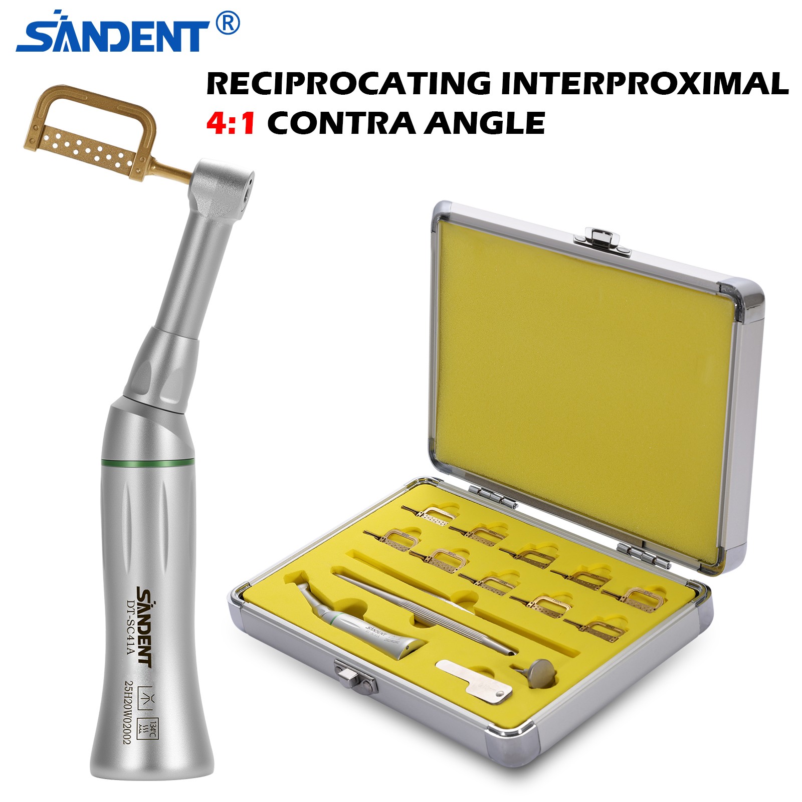 Dental 4:1 Reduction IPR Contra Angle Handpiece Interproximal Stripping Kit