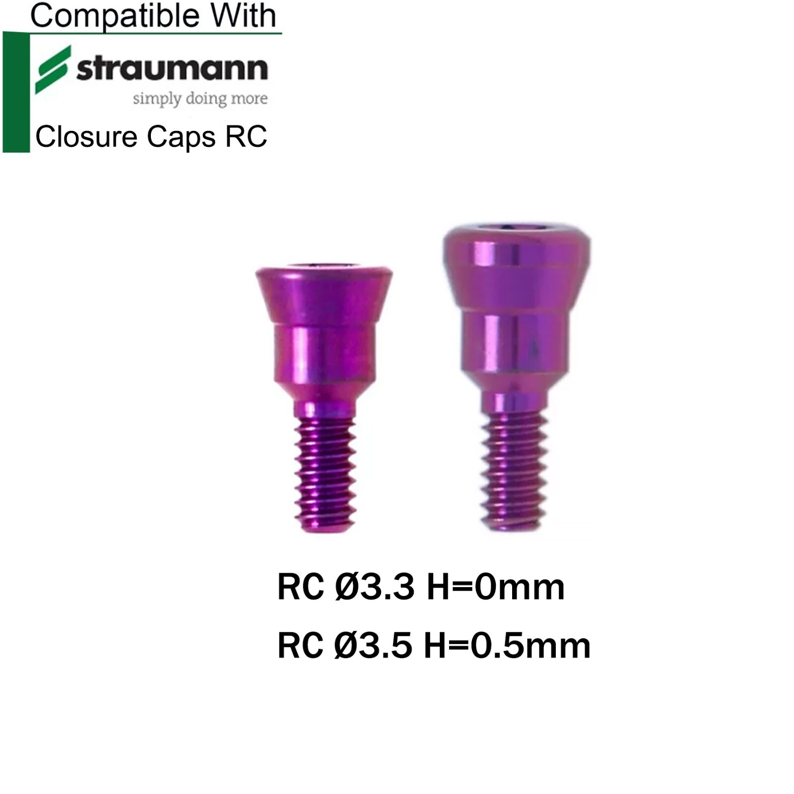 Fits Straumann ITI RC Healing Abutments Closure Caps Titanium Regular Screw