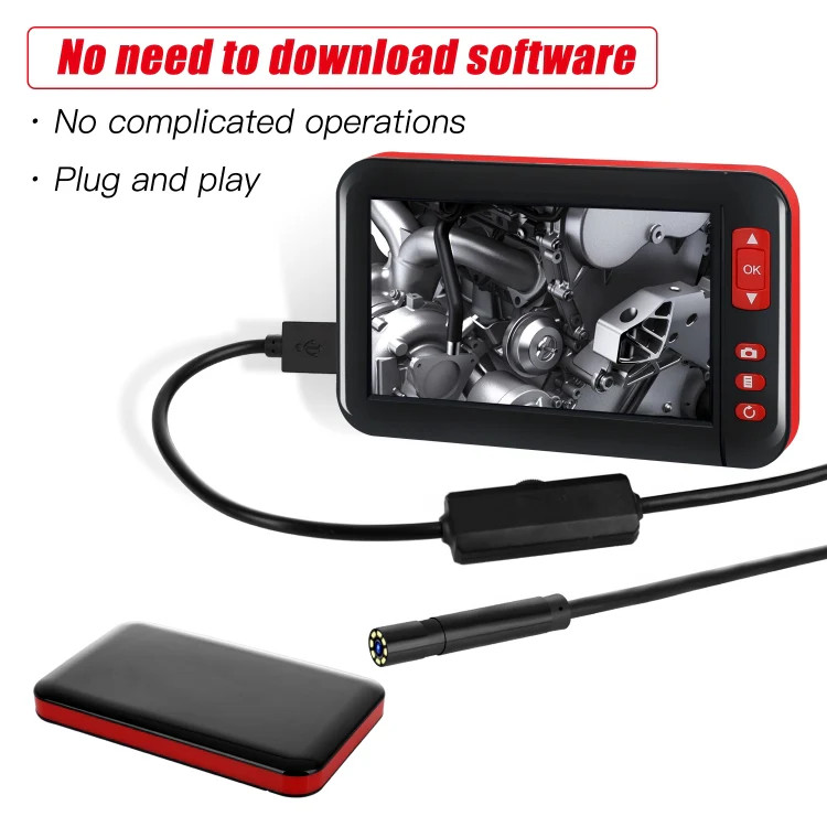 P20 4.3 Inch Screen Display HD1080P Inspection Endoscope with 8 LEDs, Length: 10