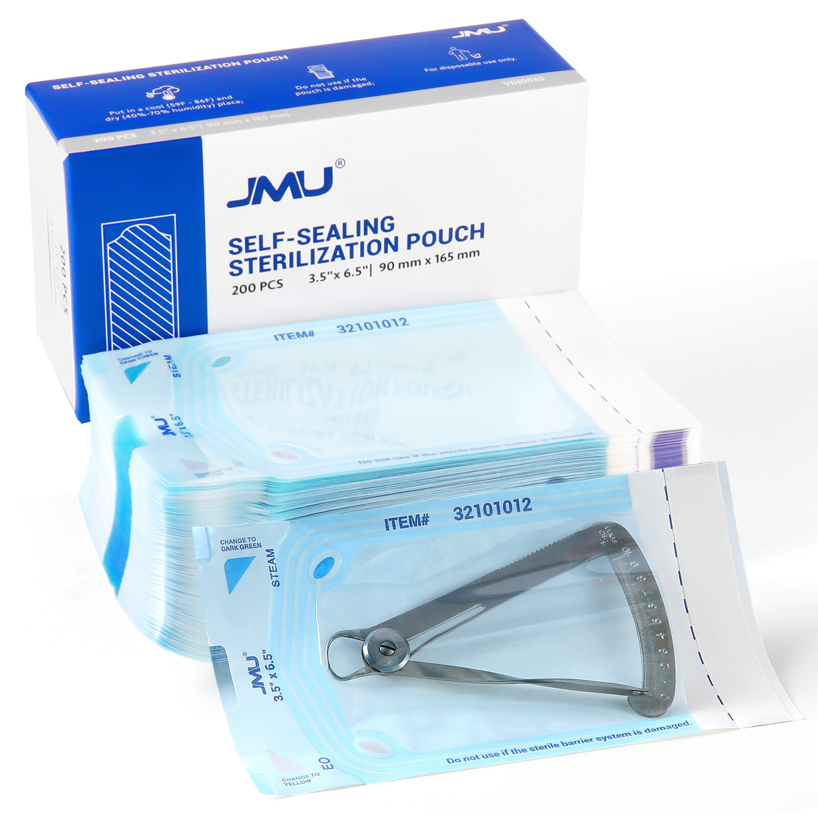 2000pcs Self-Sealing Sterilization Autoclave Pouch 3.5×6.5″ Blue Sterilizer Bags