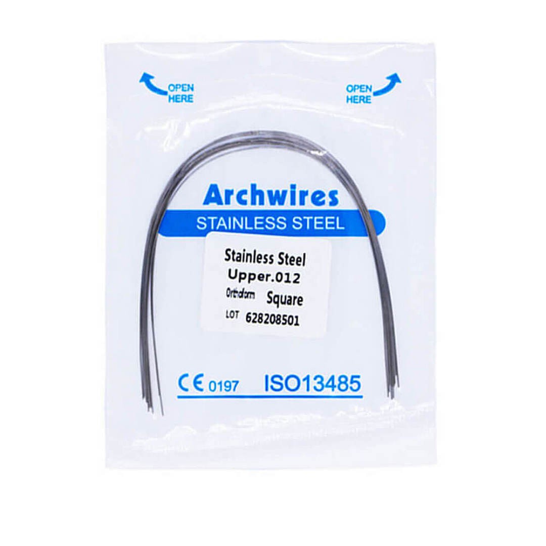 100×Dental Orthodontic Stainless Steel Round Arch Wires Square Form 012 Upper