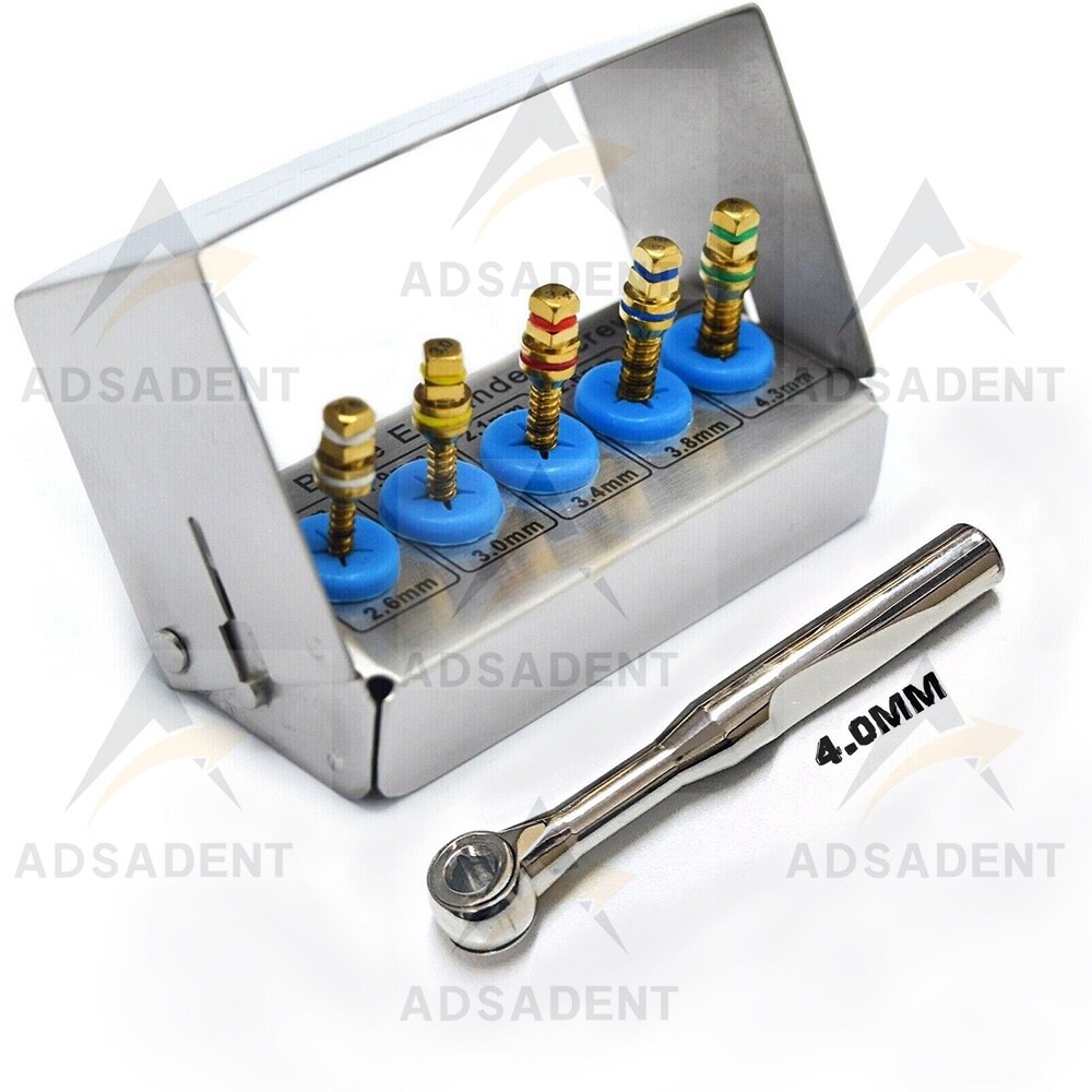 Dental Implant Bone Expander Kit 5 Pcs Screws & Wrench 4.0mm Surgical Tools New