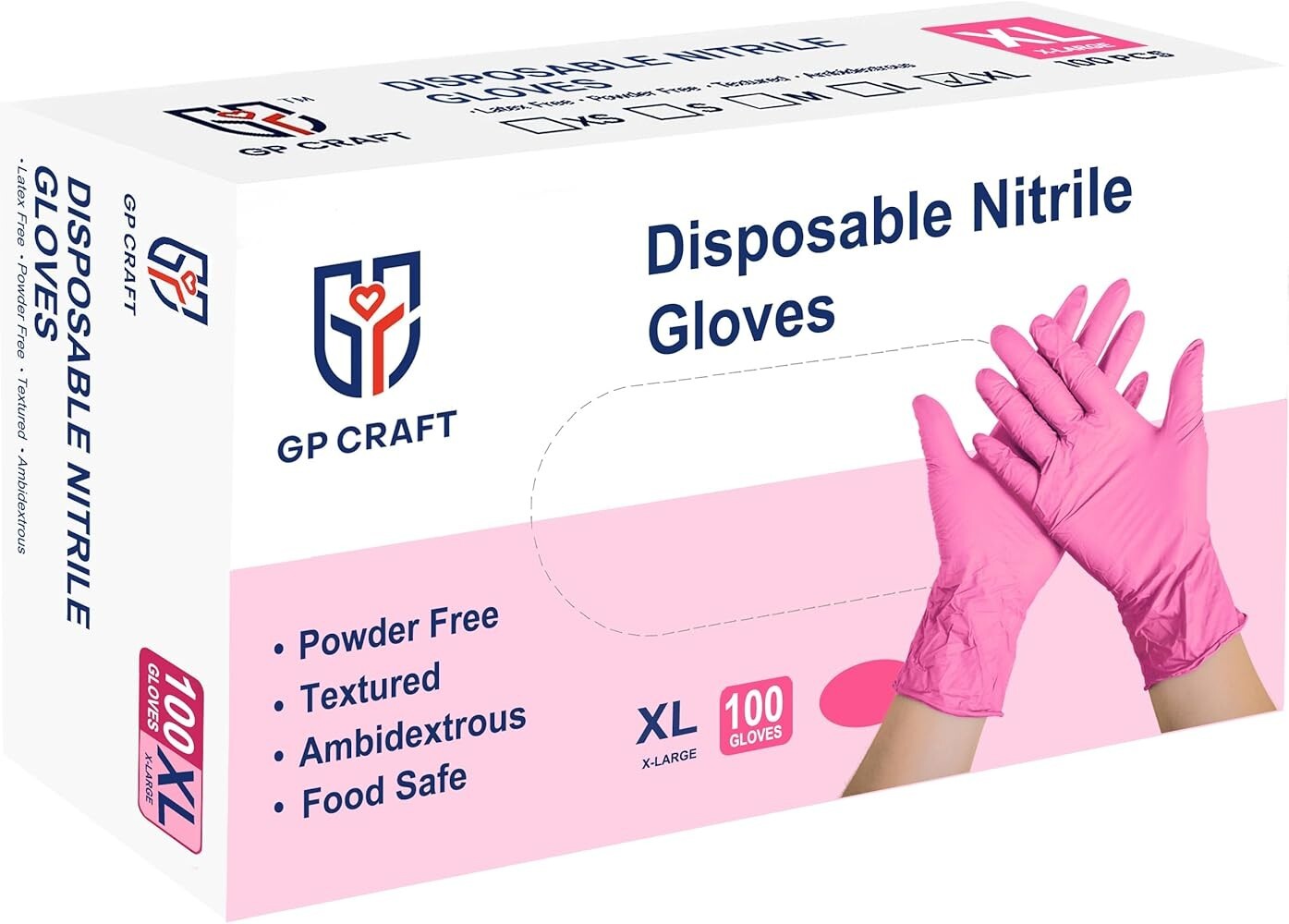 100pc Disposable Nitrile Exam 3-mil Latex Free Medical Cleaning Food-Safe Gloves