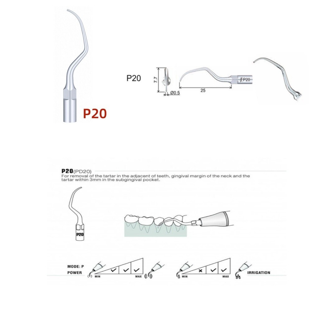 Dental Ultrasonic Scaler P20 Scaling Endo Perio Tips Fit For EMS/Woodpecker