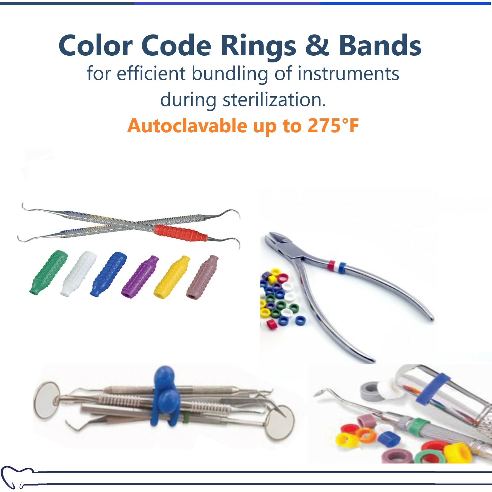 Dental Instrument Code Rings, Grips, Handpiece Rings, Instrument Silicone Ties