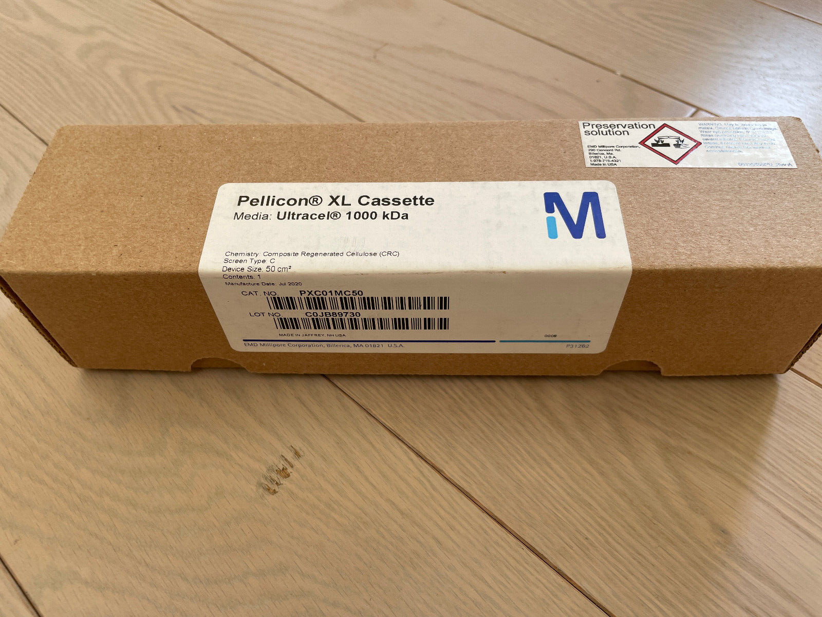Millipore PXC01MC50, Ultracel 1000 kDa Membrane, C screen, 50 cm² CRC SEALED!