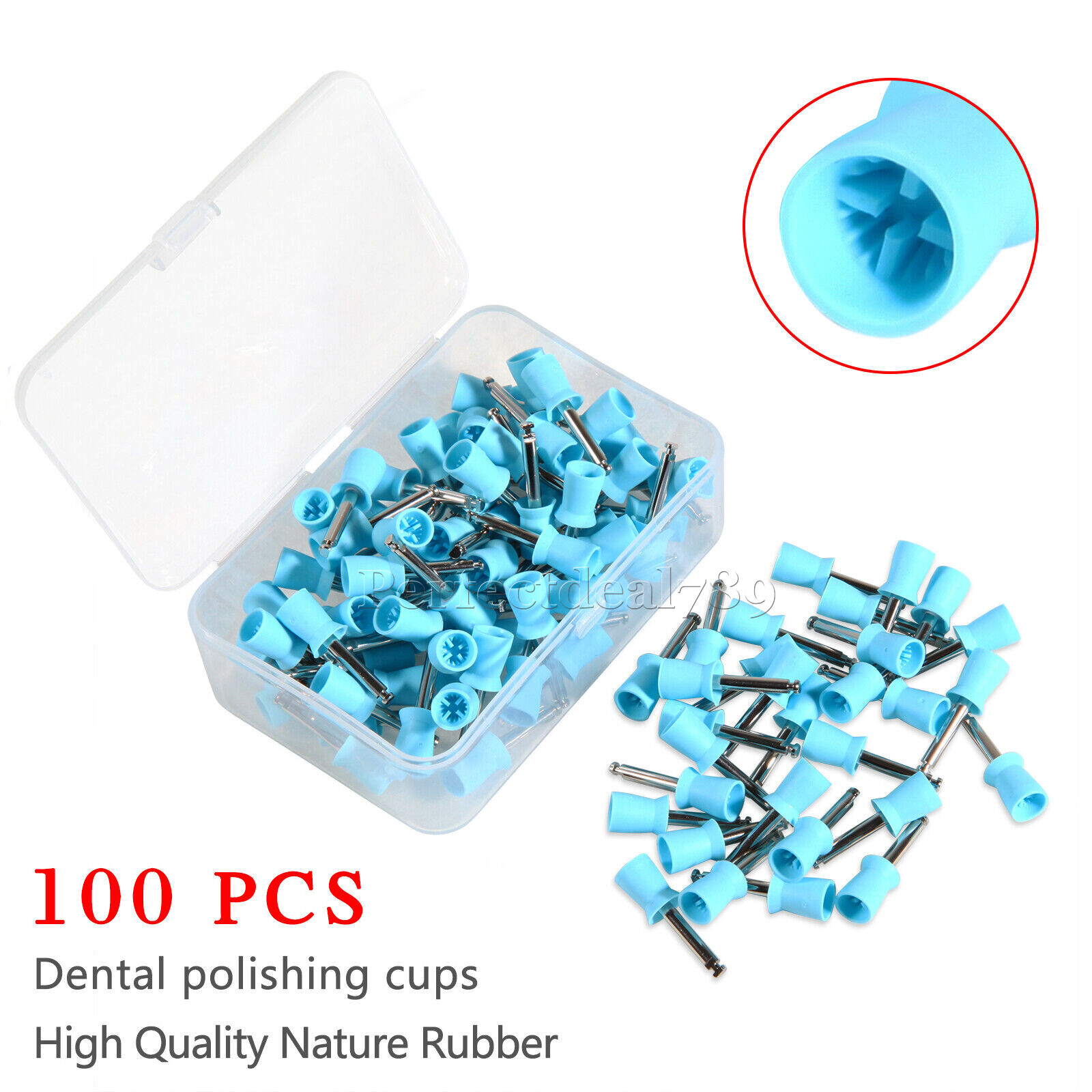 100/200pcs Dental Latch type Rubber Polishing Cups Brushes Tooth Prophy Polisher