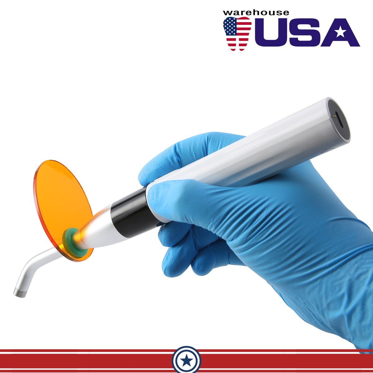 AZDENT Dental Wireless LED Orthodontics Curing Light Lamp 4000mw/cm² Blue Light
