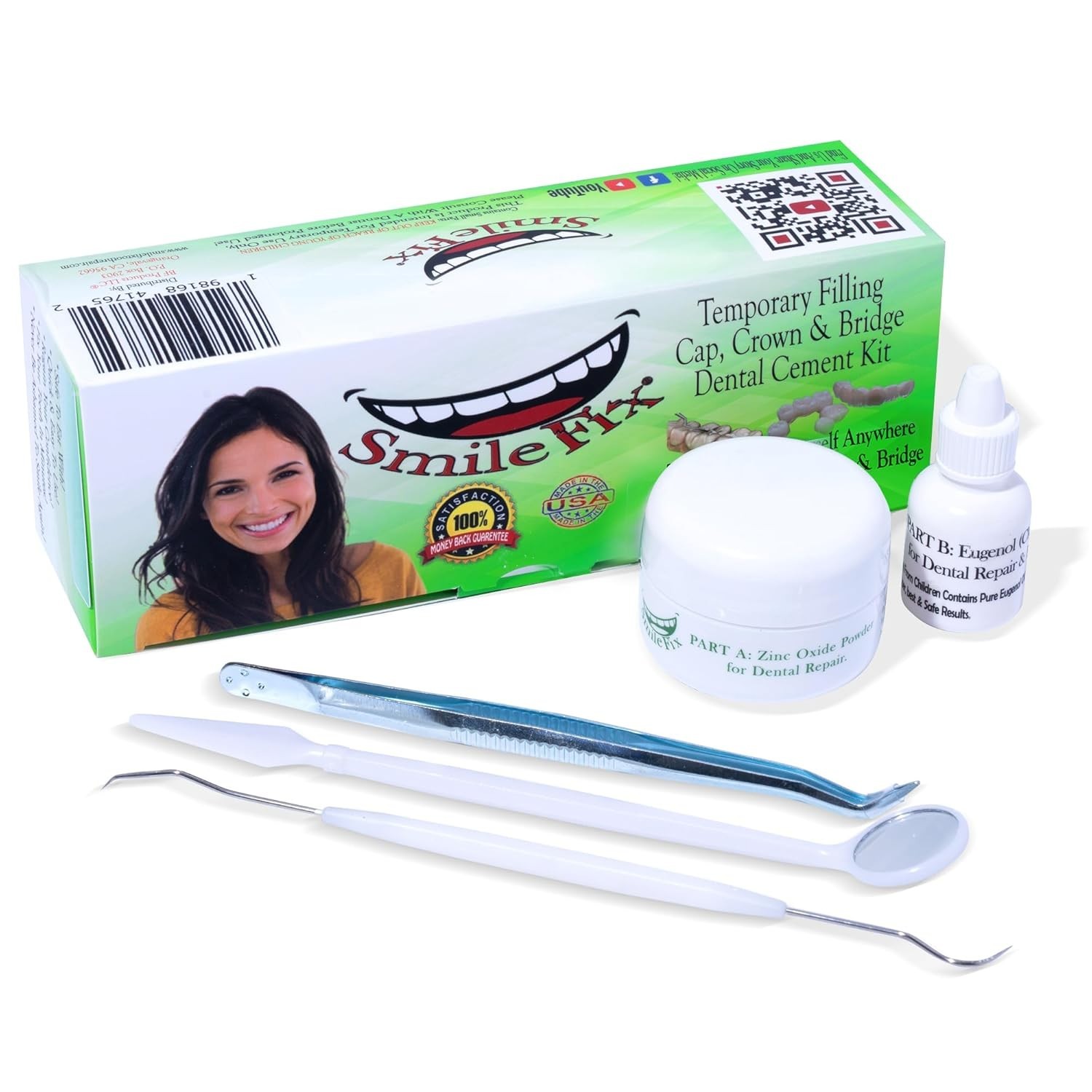 Professional Home Dental Repair Kit – Water Resistant Cement for Caps & Crowns