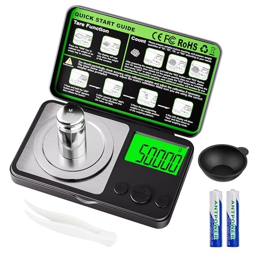 Digital Milligram Scale 50g x 0.001g, Mini Precision Scale with Tare weight Func