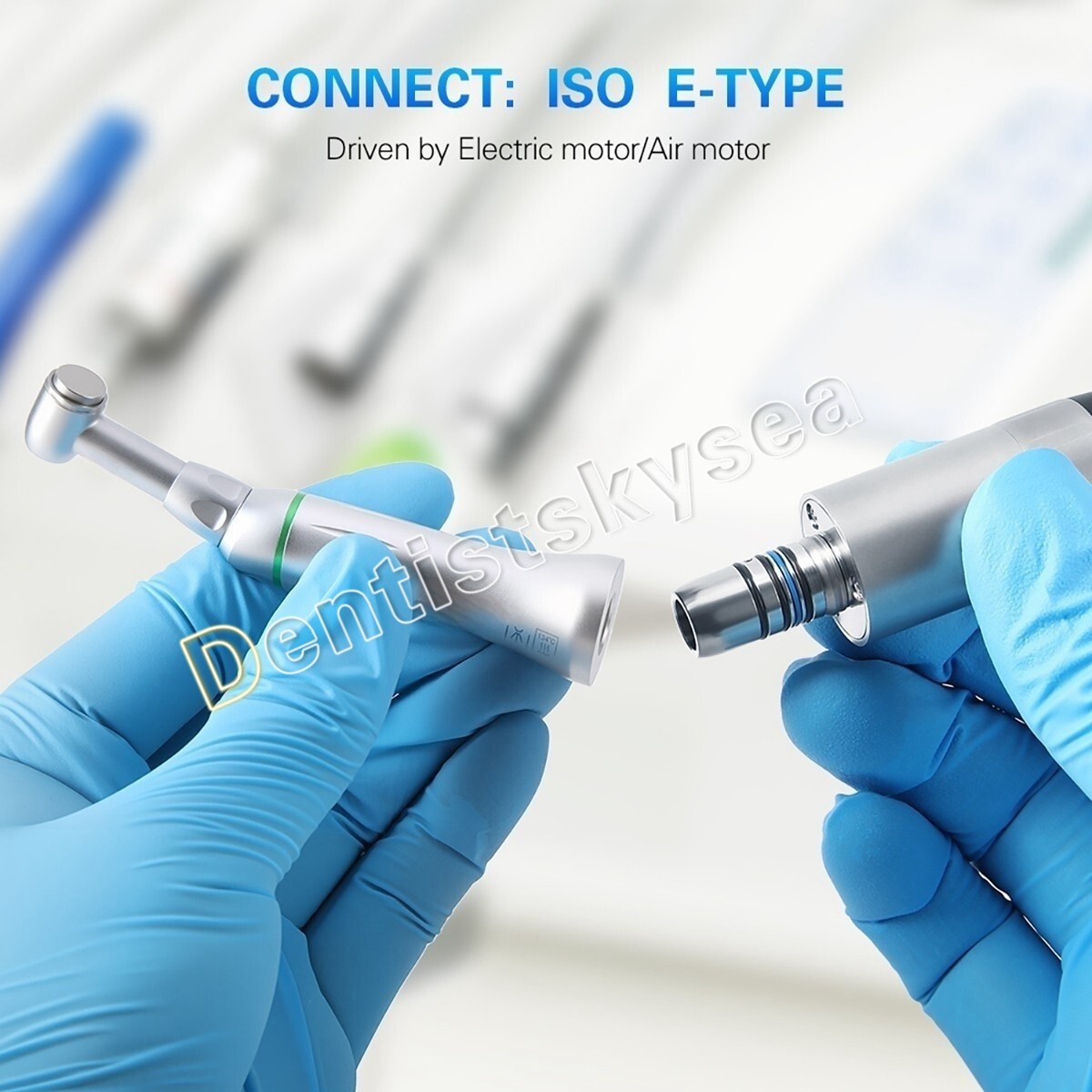 Dental 10:1 Contra Angle Handpiece Push button ISO E-Type for Engine&hand file
