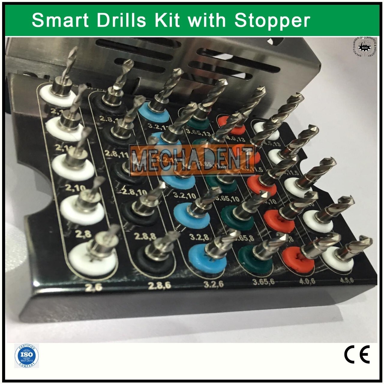 UNIVERSAL DENTAL IMPLANT TWISTED DRILLS KIT WITH STOPPER 5mm 30 PCs