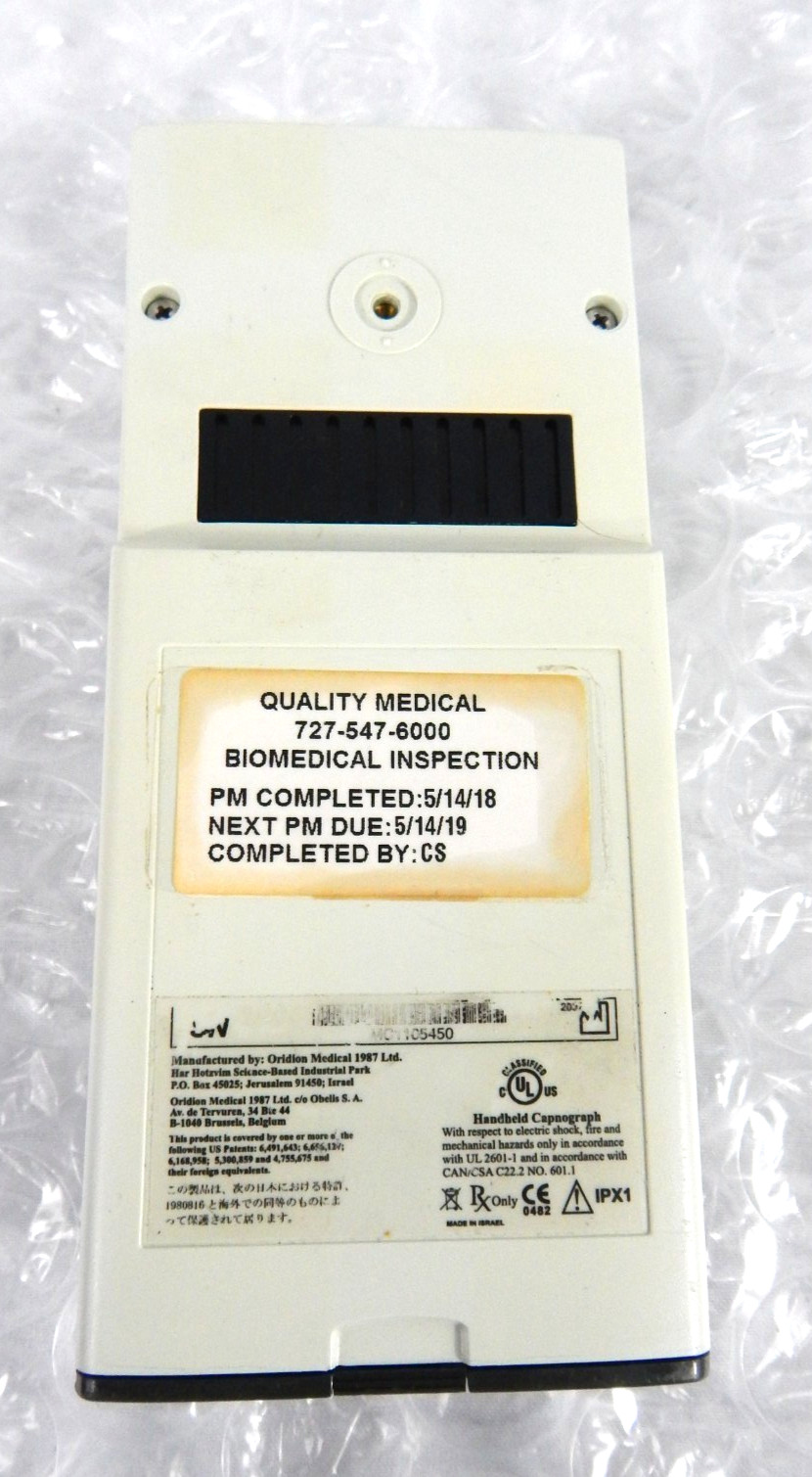 ORIDION MICROCAP HANDHELD CAPNOGRAPH S/N 450