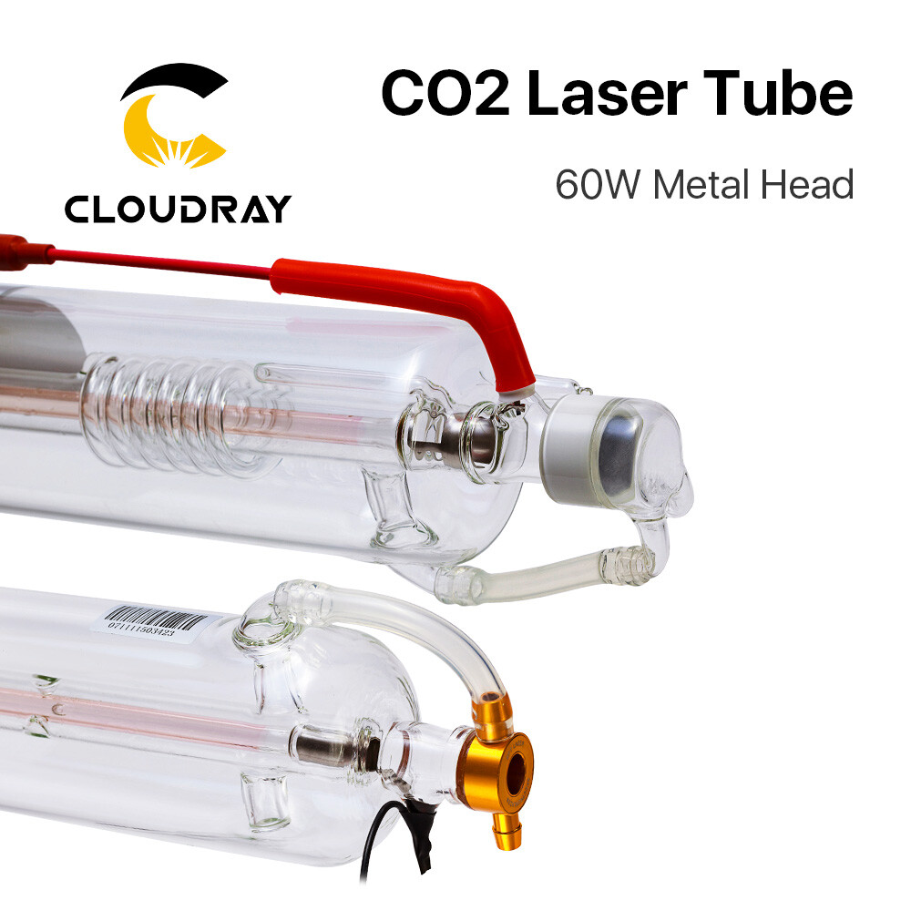 60W 70W 80W CO2 Laser Tube Metal Head 1250mm Glass Pipe for CO2 Cutting