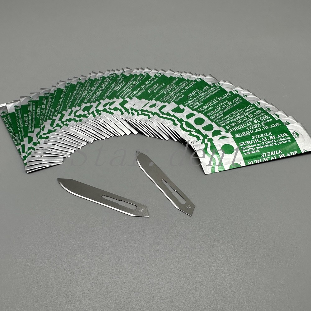 100pcs/box Dental Surgical Blade Sterile Carbon Steel Scalpel #10/11/15/22/24/60