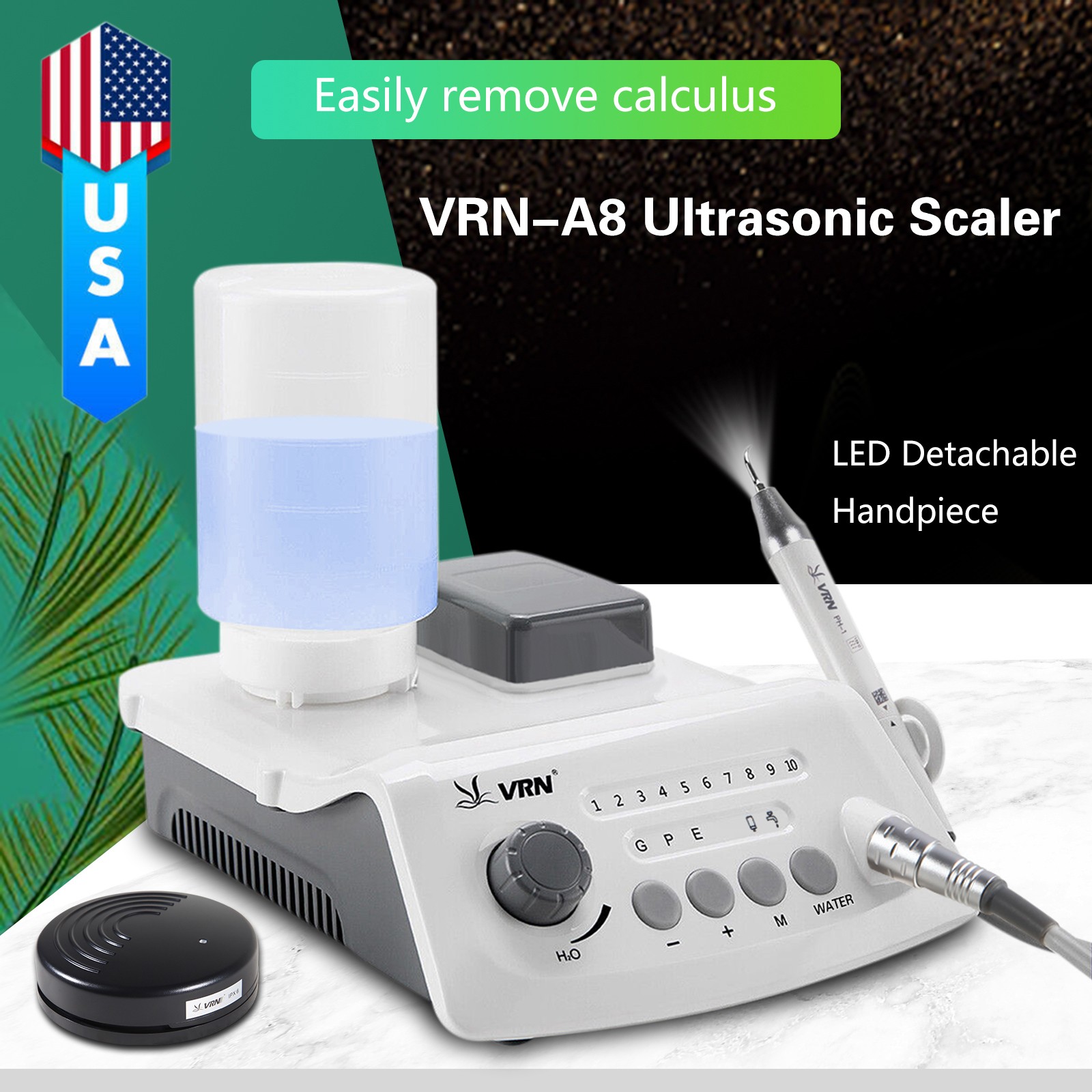 LED Dental Ultrasonic Piezo Scaler Scaling Perio Endo USA STOCK Bottle